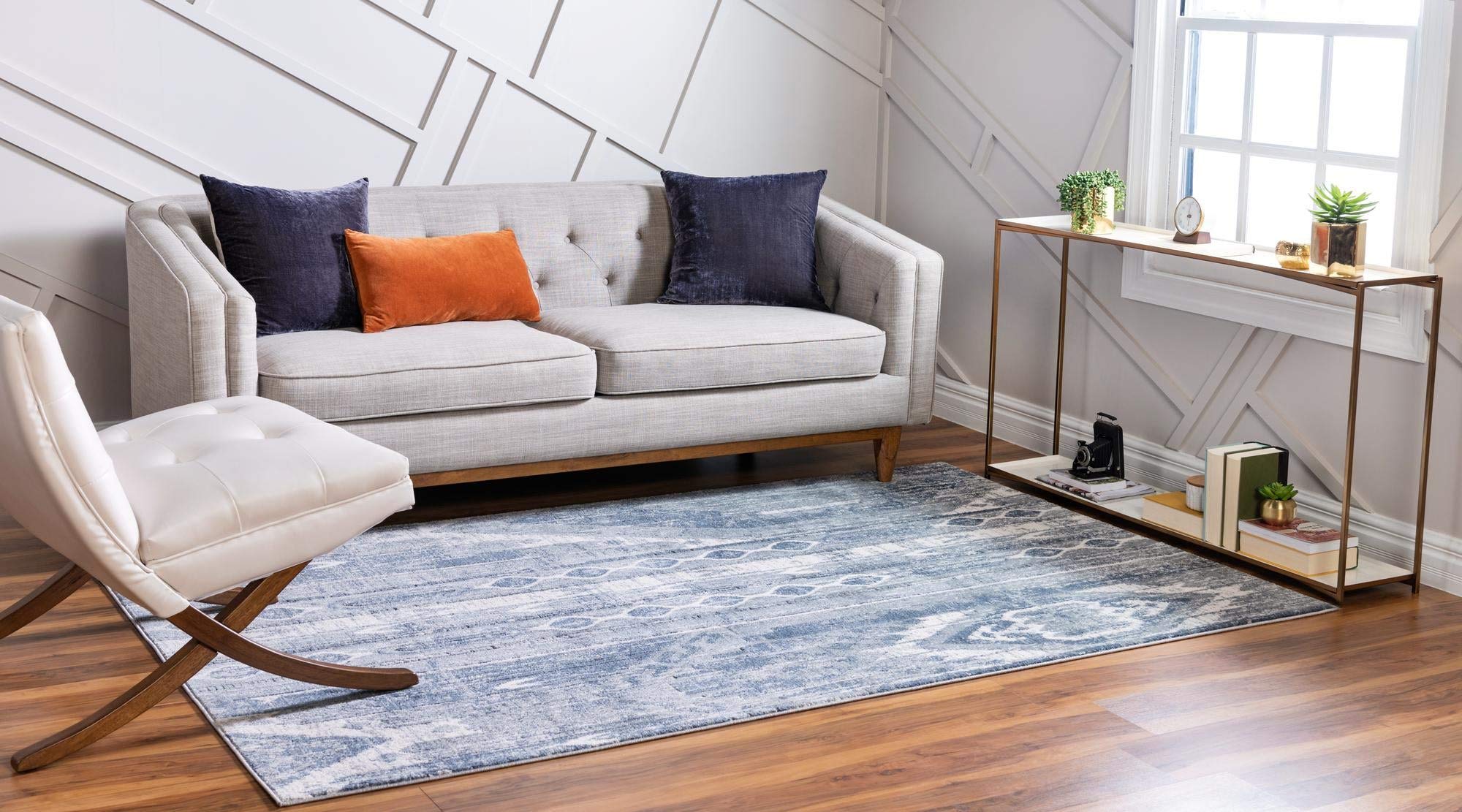 Rugs.com Oregon Collection Rug – 10' x 14' Light Slate Blue Low-Pile Rug Perfect for Living Rooms, Large Dining Rooms, Open Floorplans - Image 3