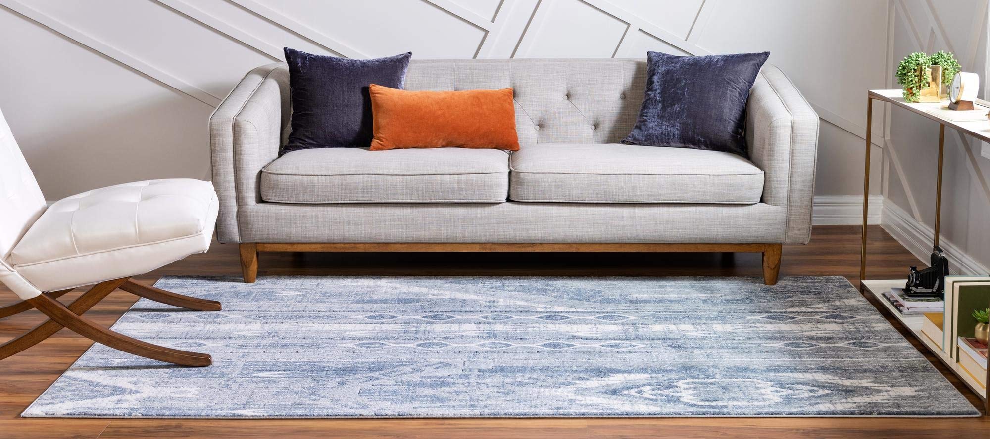 Rugs.com Oregon Collection Rug – 10' x 14' Light Slate Blue Low-Pile Rug Perfect for Living Rooms, Large Dining Rooms, Open Floorplans - Image 4