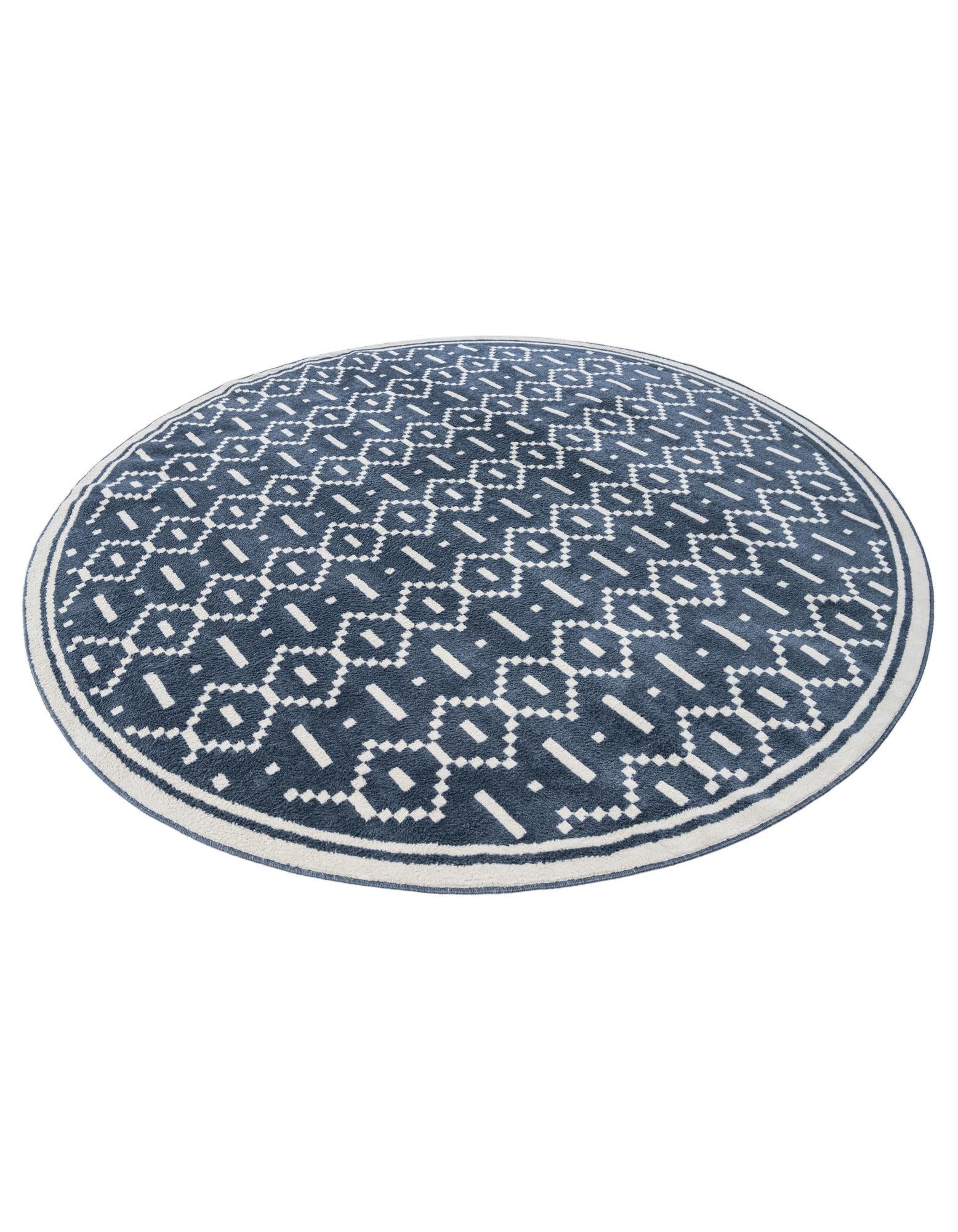Rugs.com Oslo Collection Rug – 10 Ft Round Blue Medium-Pile Rug Perfect for Kitchens, Dining Rooms - Image 4