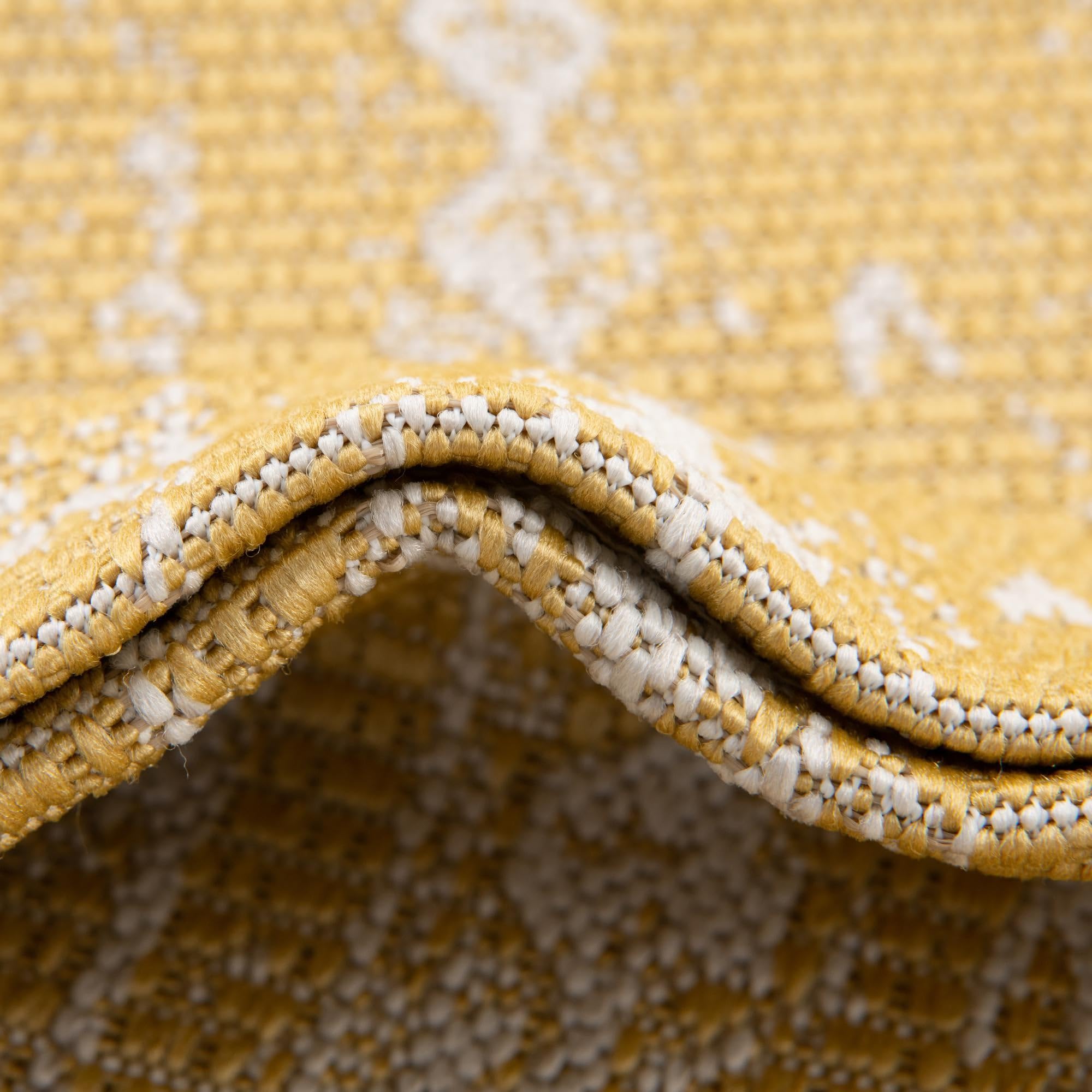 Rugs.com Outdoor Bohemian Collection Rug – 12 Ft Runner Yellow Flatweave-Pile Rug Perfect for Hallways, Entryways - Image 5