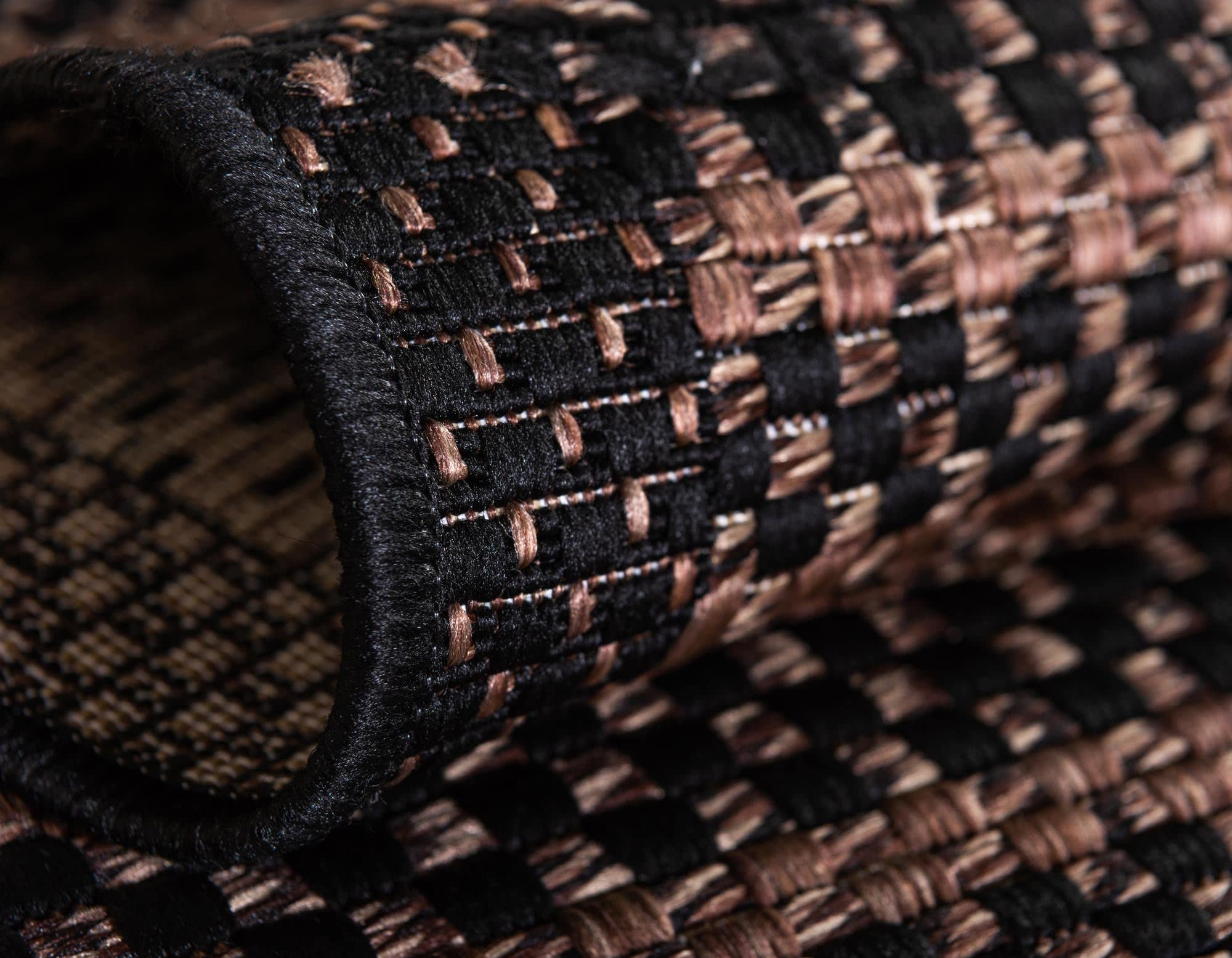 Rugs.com Outdoor Border Collection Rug – 7' x 10' Brown Flatweave Rug Perfect for Bedrooms, Dining Rooms, Living Rooms - Image 8