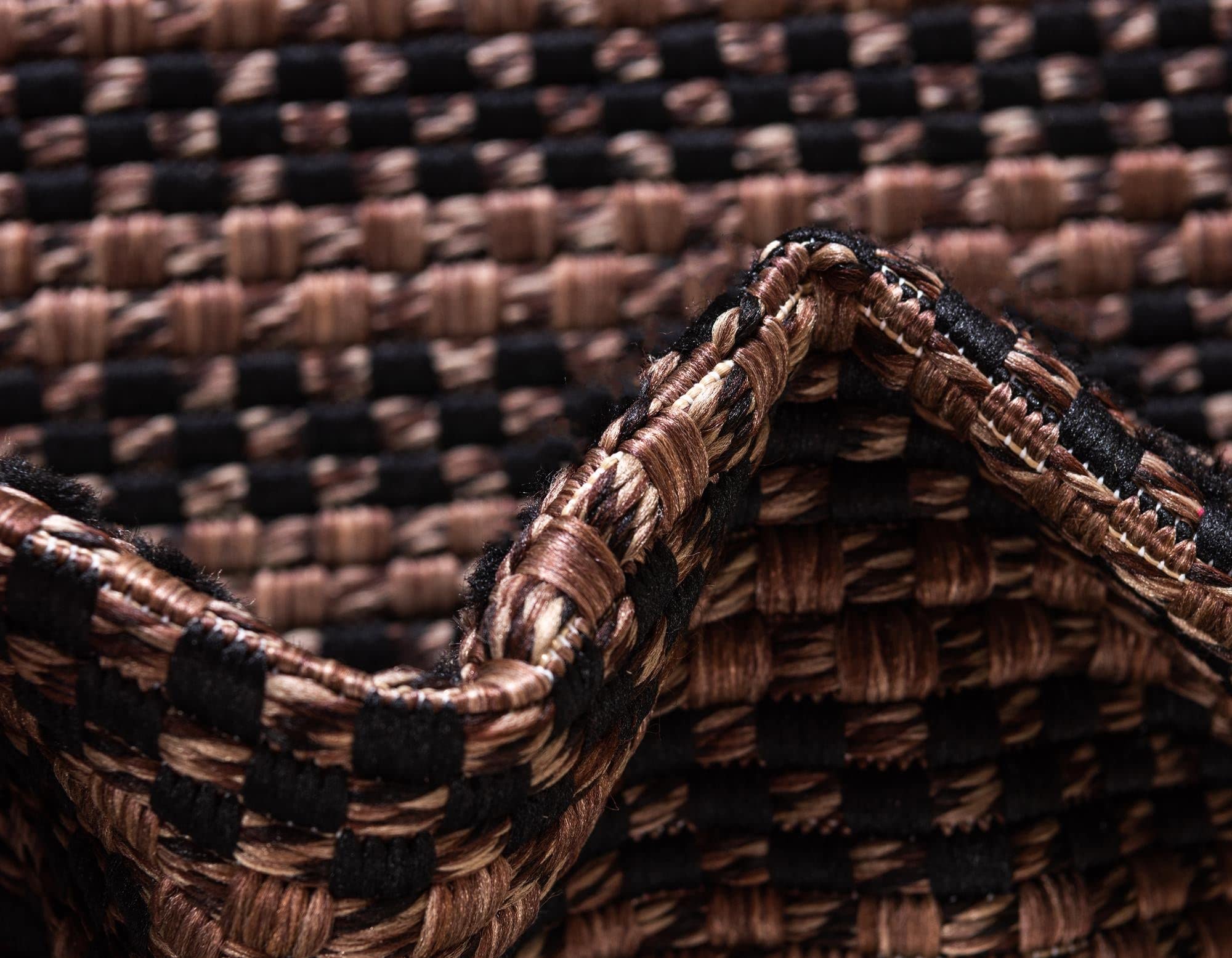 Rugs.com Outdoor Border Collection Rug – 7' x 10' Brown Flatweave Rug Perfect for Bedrooms, Dining Rooms, Living Rooms - Image 9