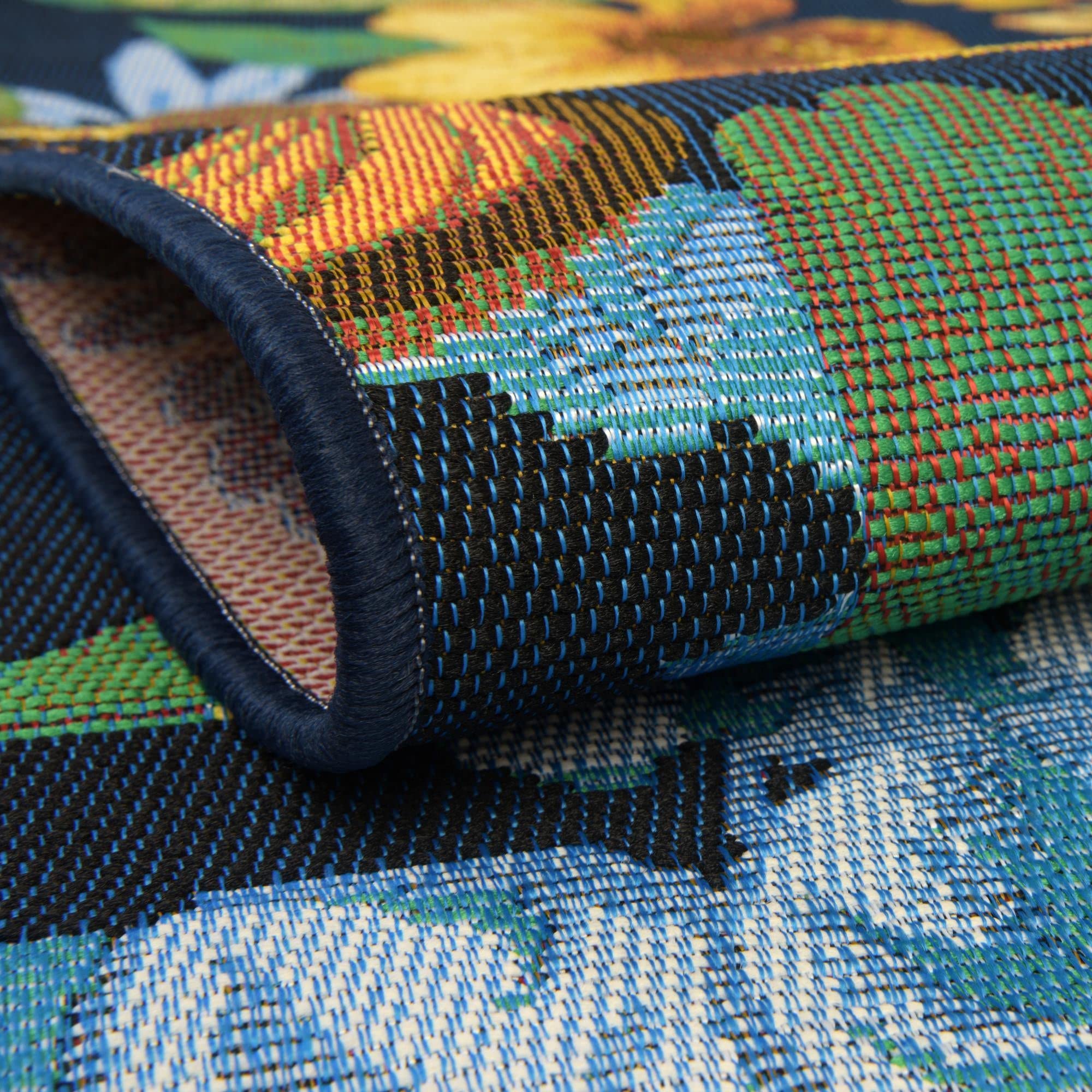 Rugs.com Outdoor Botanical Collection Rug – 10 Ft Runner Multi Flatweave-Pile Rug Perfect for Hallways, Entryways - Image 3