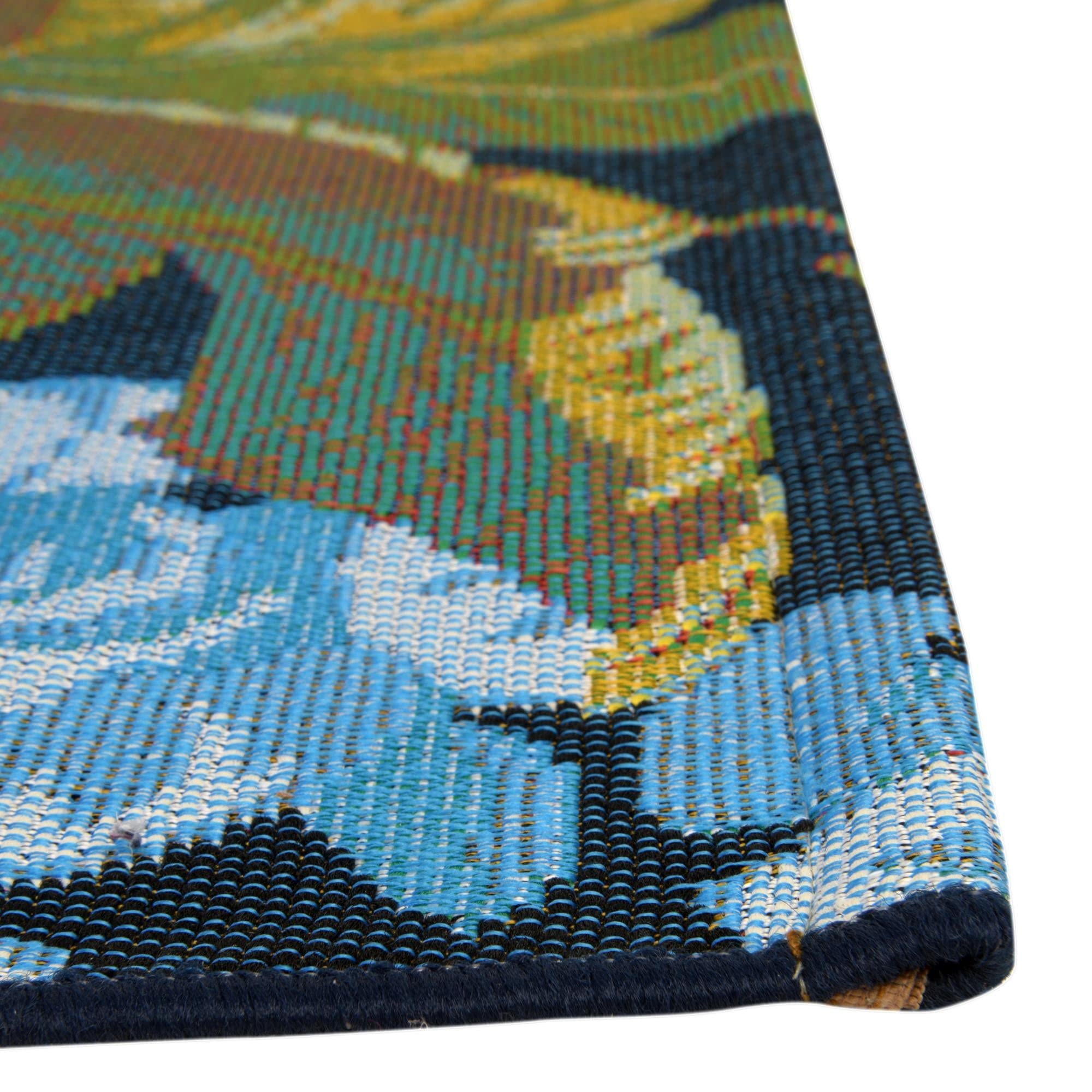 Rugs.com Outdoor Botanical Collection Rug – 10 Ft Runner Multi Flatweave-Pile Rug Perfect for Hallways, Entryways - Image 4