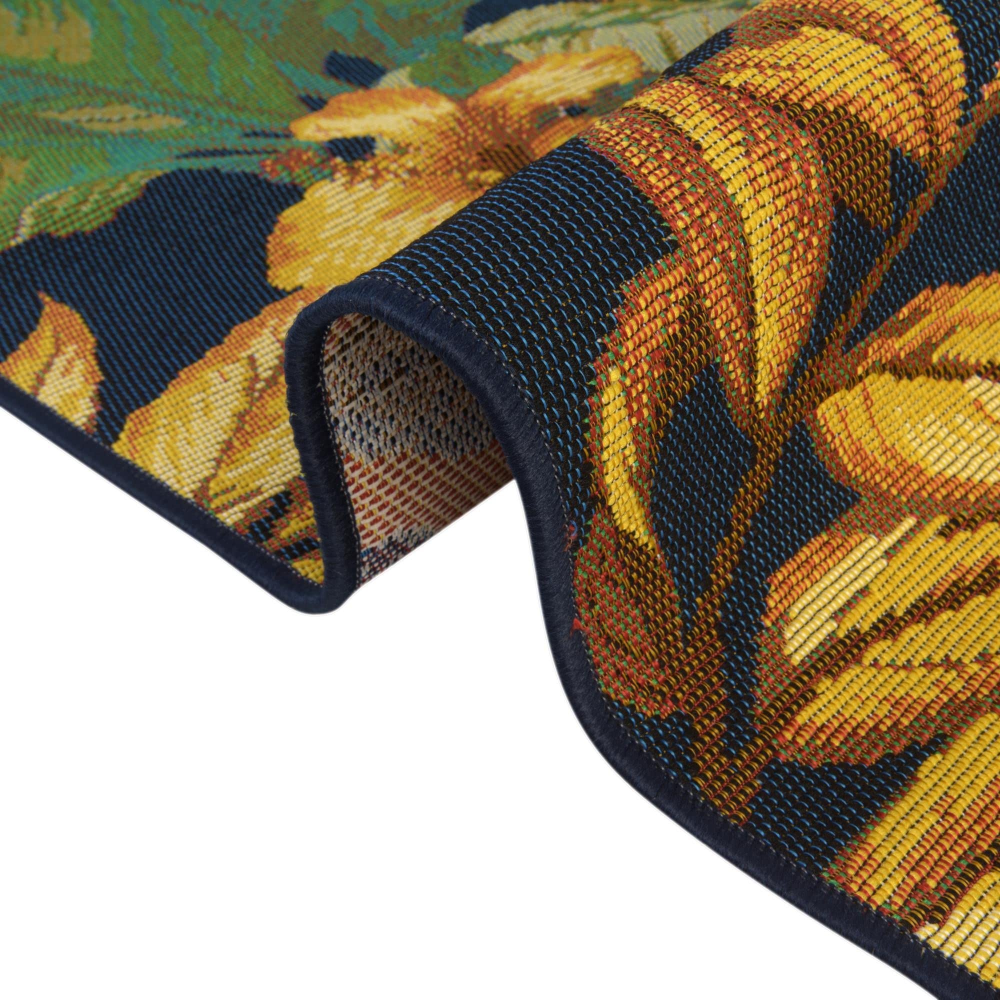 Rugs.com Outdoor Botanical Collection Rug – 10 Ft Runner Multi Flatweave-Pile Rug Perfect for Hallways, Entryways - Image 7