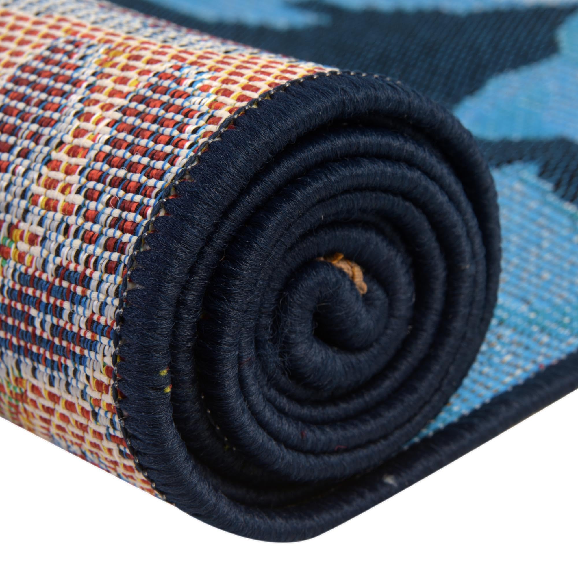 Rugs.com Outdoor Botanical Collection Rug – 10 Ft Runner Multi Flatweave-Pile Rug Perfect for Hallways, Entryways - Image 9