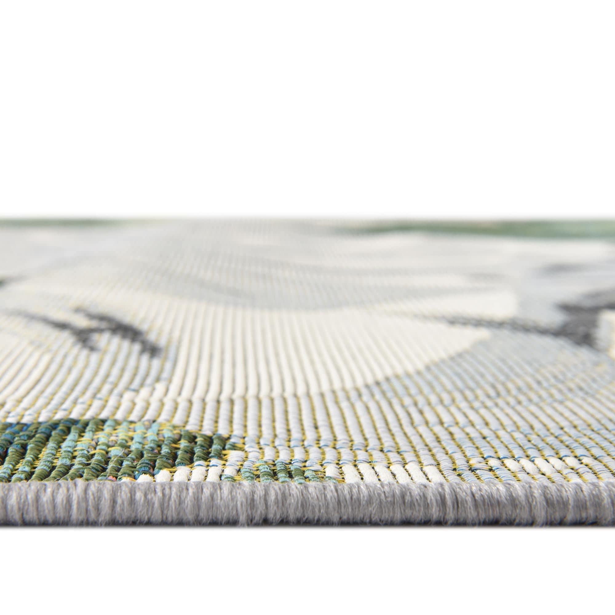 Rugs.com Outdoor Botanical Collection Rug – 10 Ft Runner Multi Flatweave-Pile Rug Perfect for Hallways, Entryways - Image 3