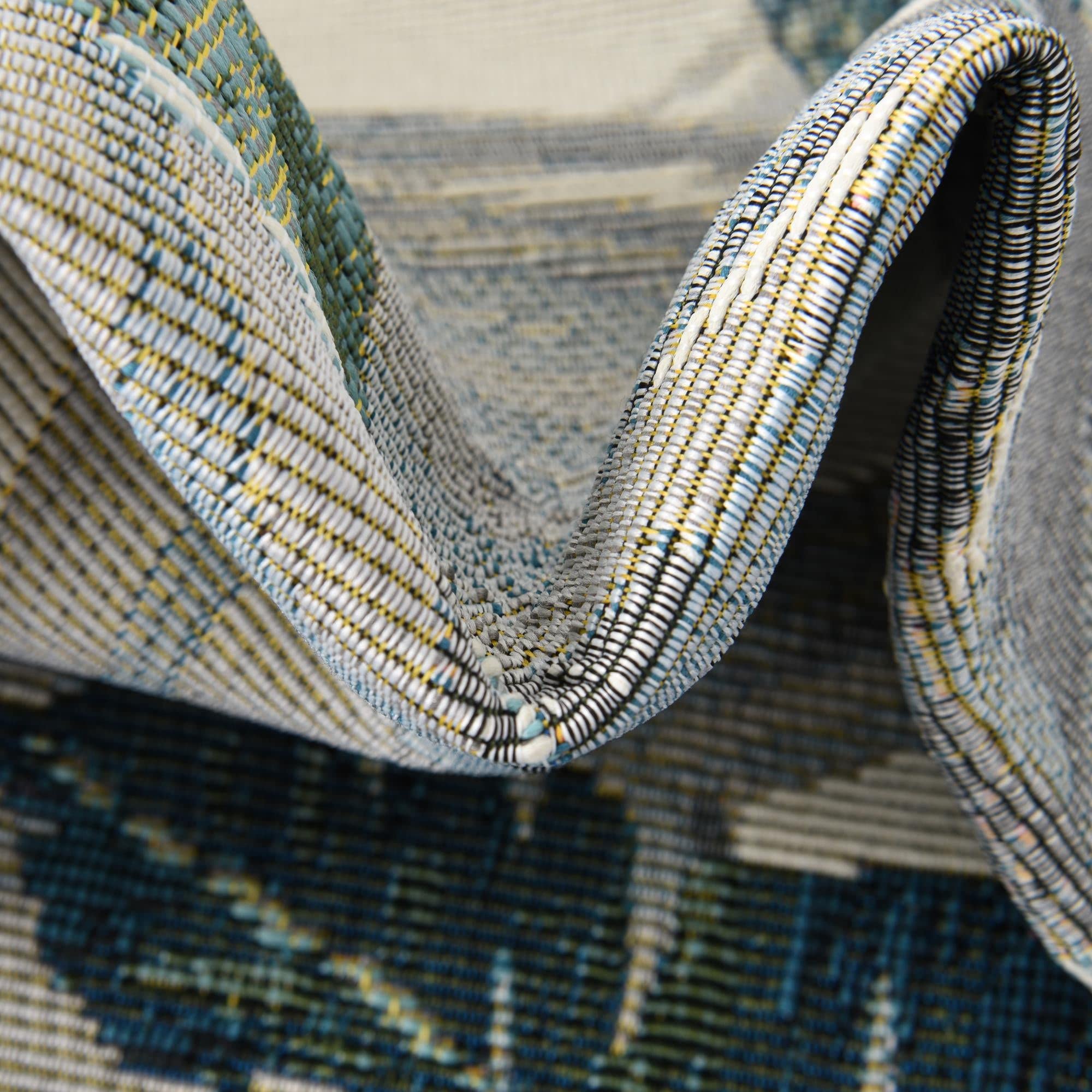 Rugs.com Outdoor Botanical Collection Rug – 10 Ft Runner Multi Flatweave-Pile Rug Perfect for Hallways, Entryways - Image 6