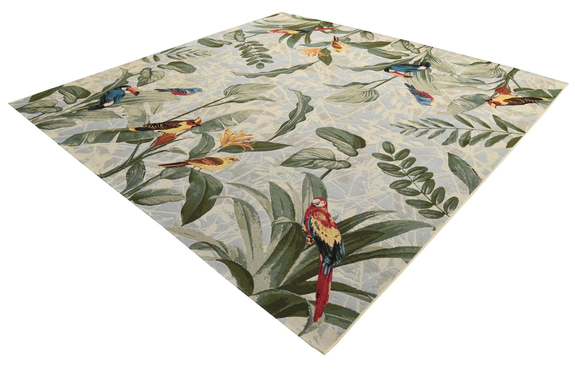 Rugs.com Outdoor Botanical Collection Rug – 10 Ft Square Multi Flatweave-Pile Rug Perfect for Living Rooms, Kitchens, Entryways - Image 4