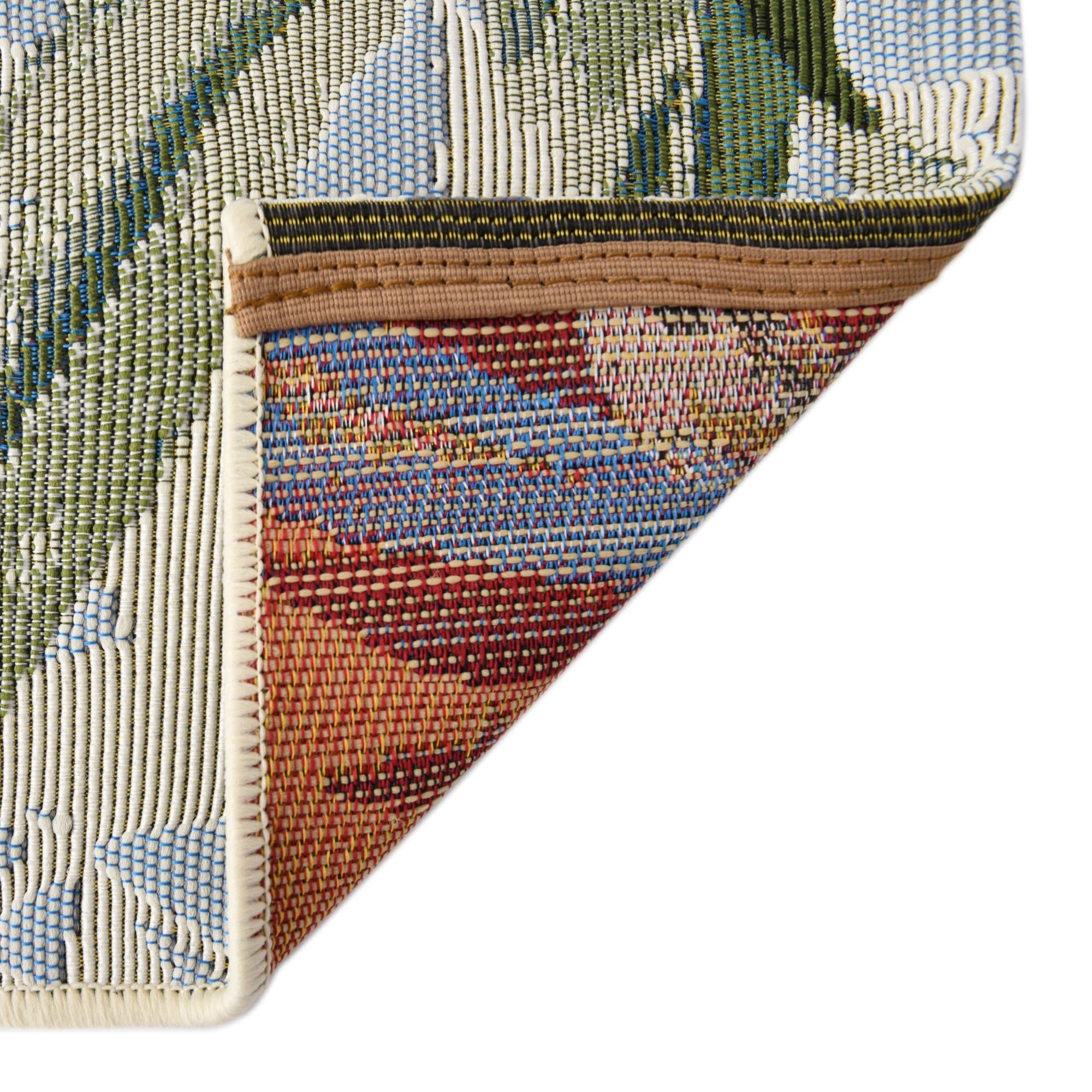 Rugs.com Outdoor Botanical Collection Rug – 10 Ft Square Multi Flatweave-Pile Rug Perfect for Living Rooms, Kitchens, Entryways - Image 9