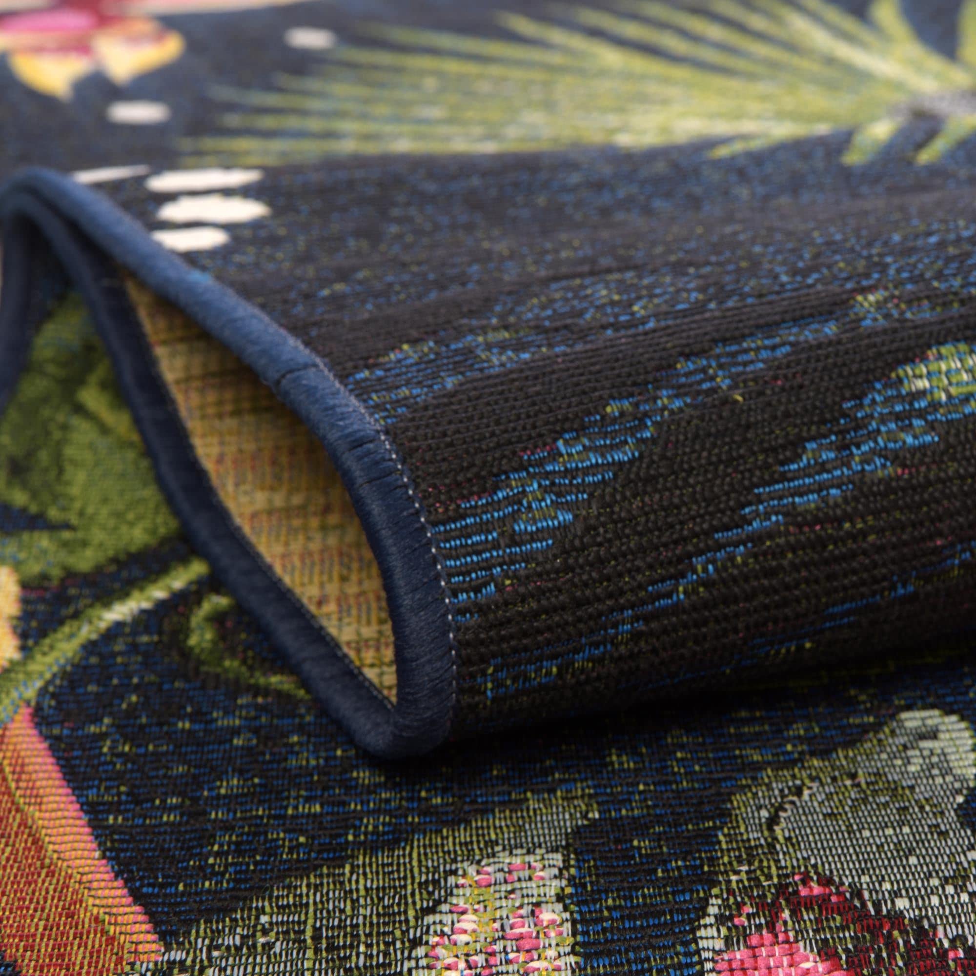 Rugs.com Outdoor Botanical Collection Rug – 5 Ft Runner Multi Flatweave-Pile Rug Perfect for Hallways, Entryways - Image 3