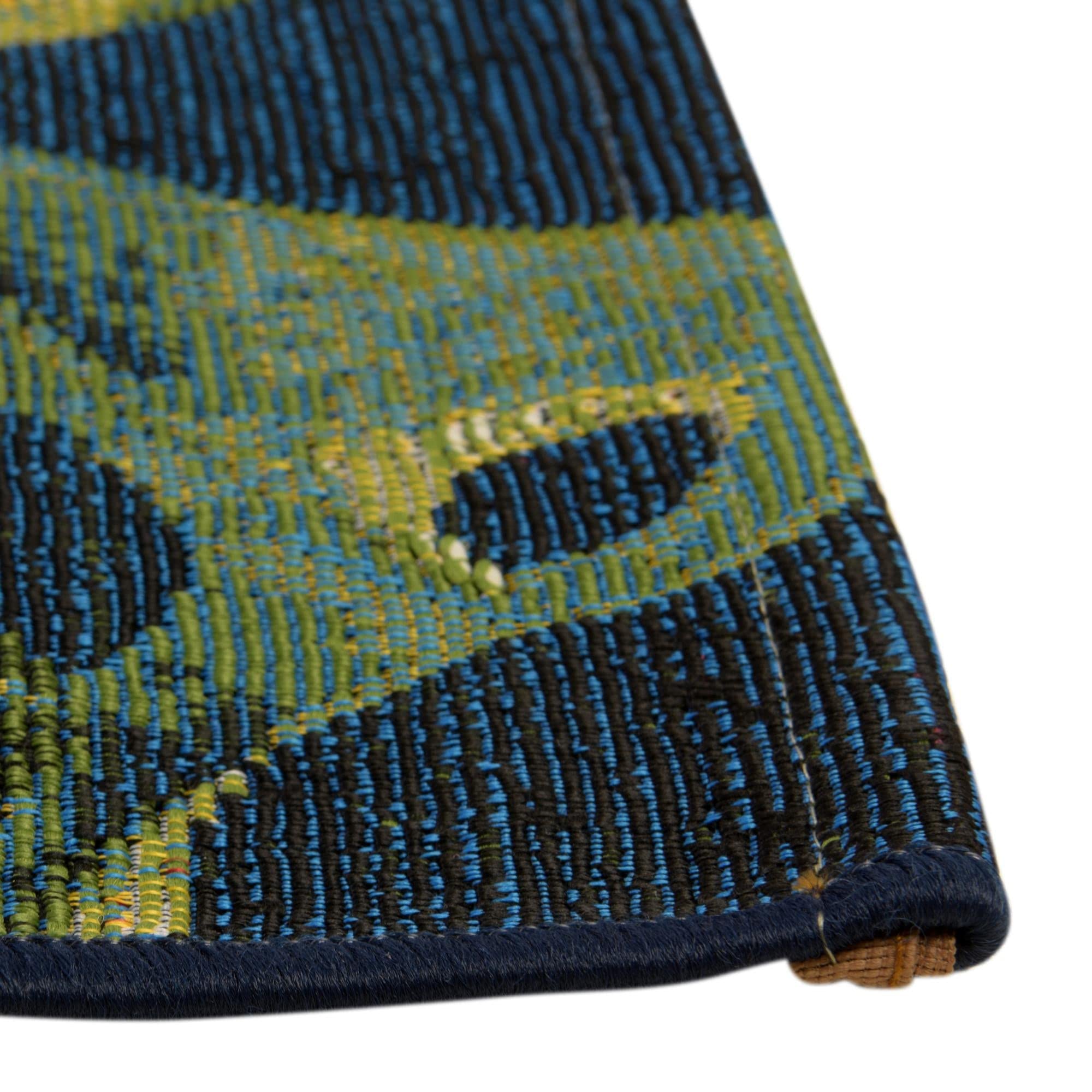 Rugs.com Outdoor Botanical Collection Rug – 5 Ft Runner Multi Flatweave-Pile Rug Perfect for Hallways, Entryways - Image 4