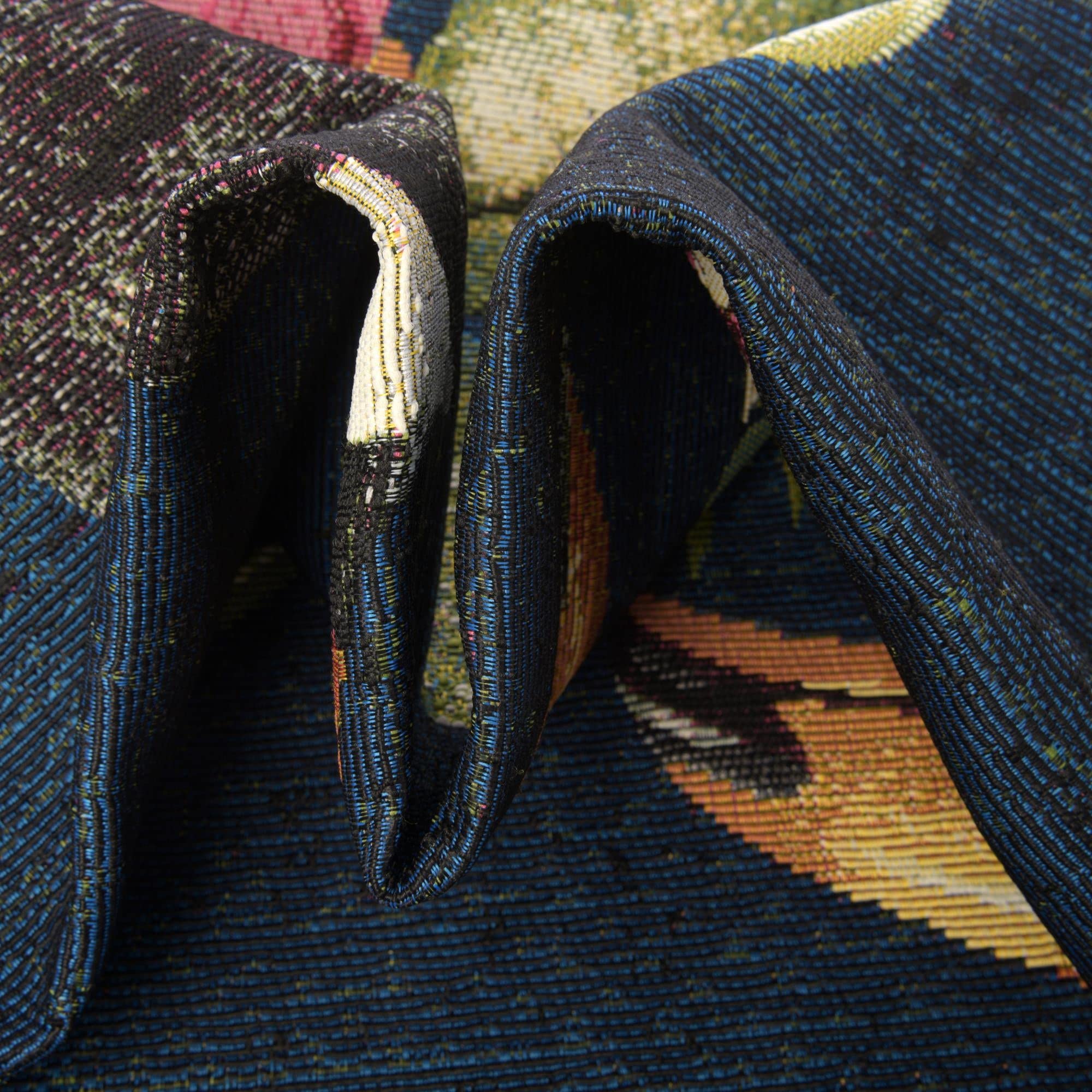 Rugs.com Outdoor Botanical Collection Rug – 5 Ft Runner Multi Flatweave-Pile Rug Perfect for Hallways, Entryways - Image 5