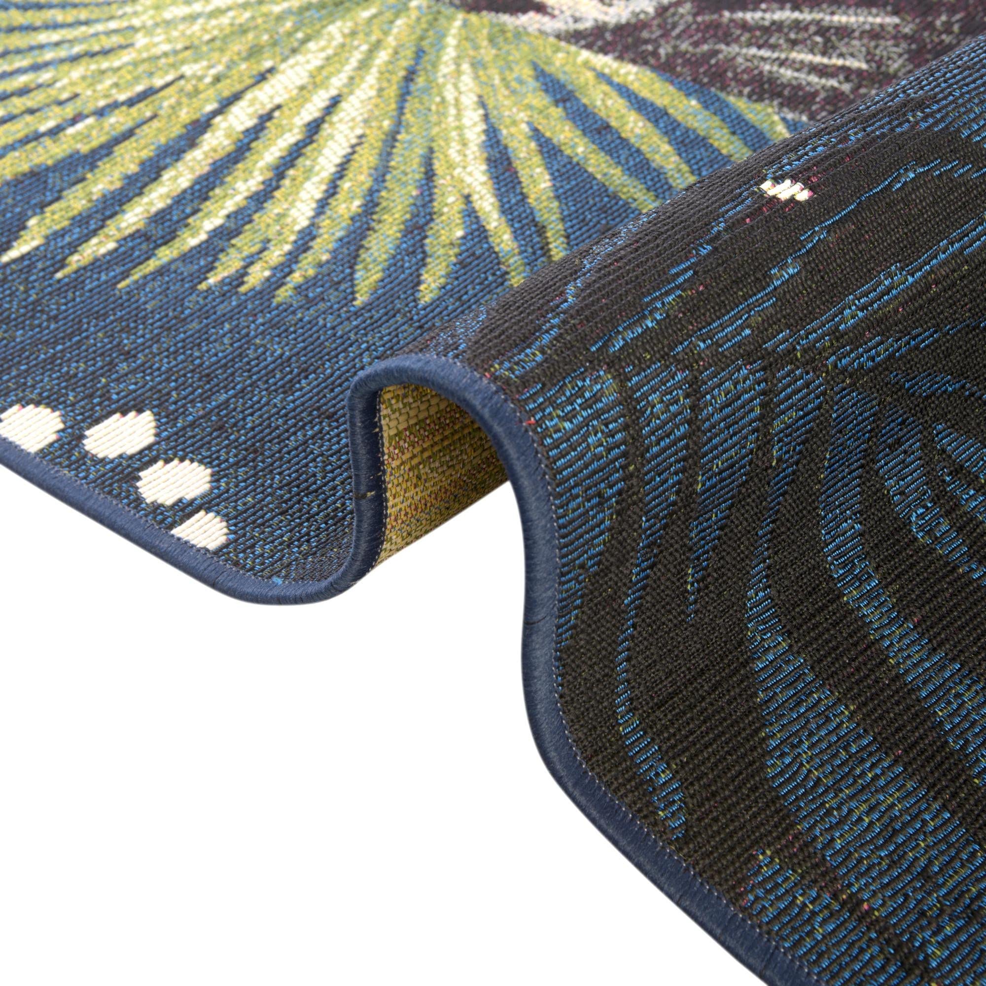 Rugs.com Outdoor Botanical Collection Rug – 5 Ft Runner Multi Flatweave-Pile Rug Perfect for Hallways, Entryways - Image 7