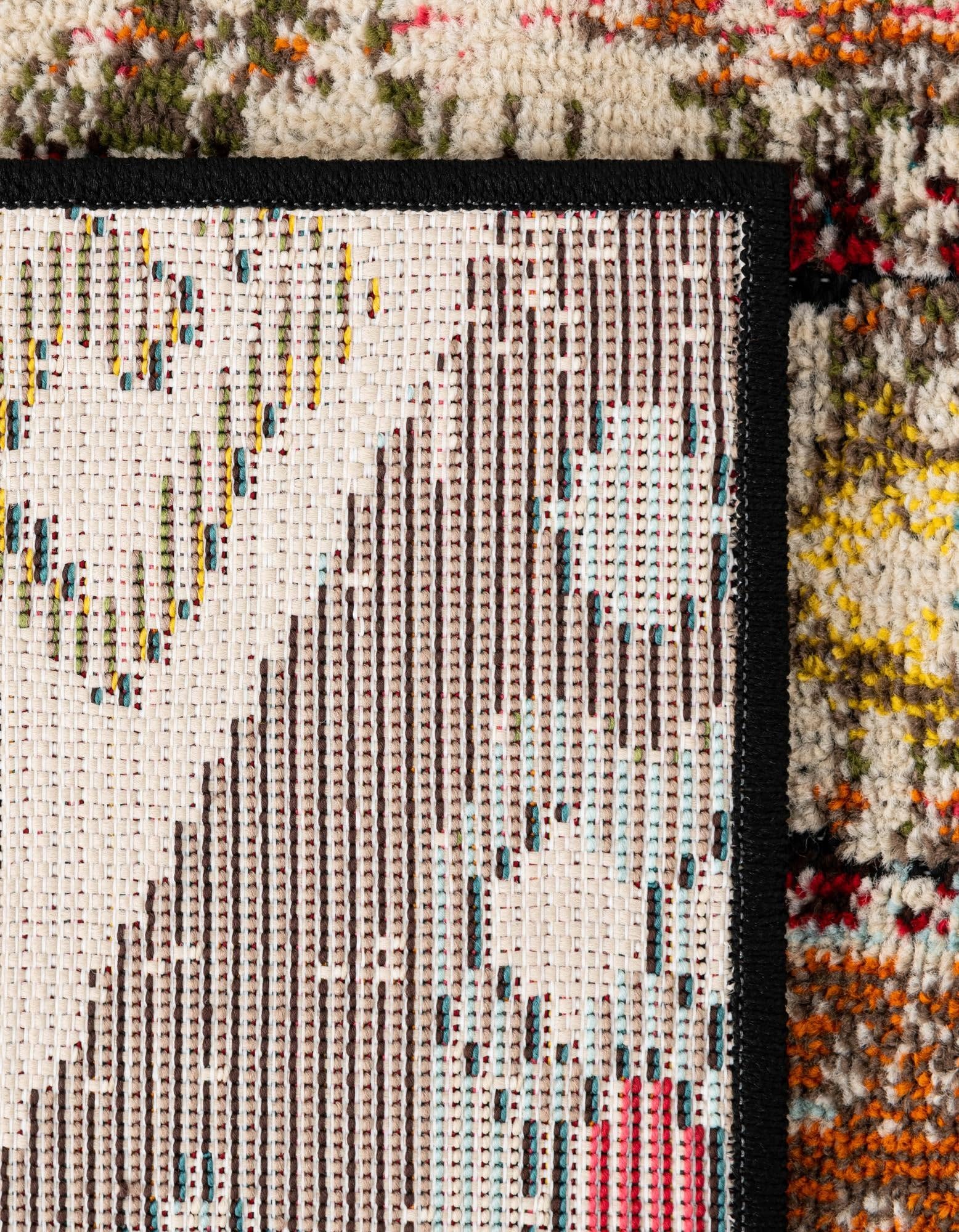 Rugs.com Outdoor Casablanca Collection Rug – 10 Ft Runner Multi Black Low-Pile Rug Perfect for Hallways, Entryways - Image 8