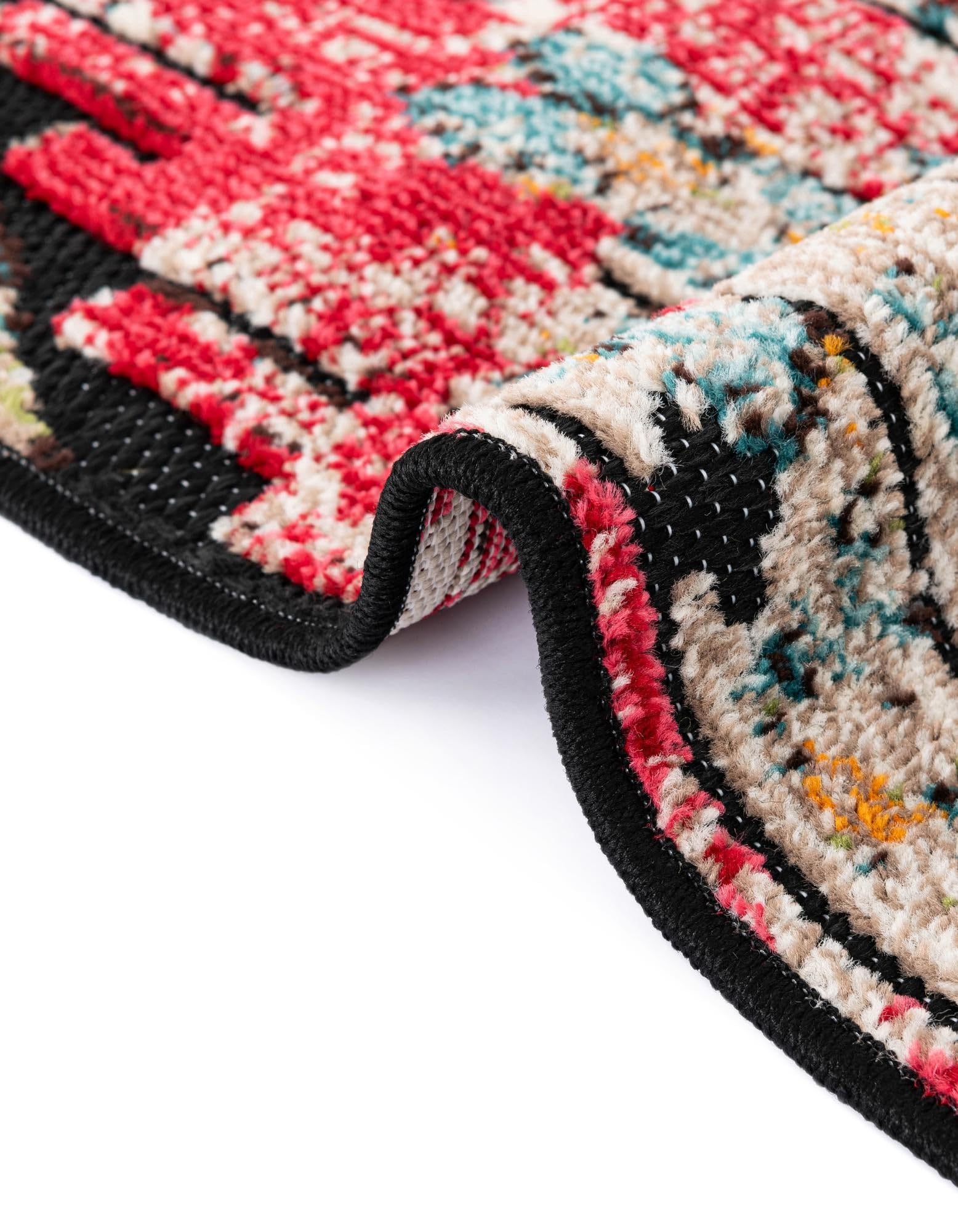 Rugs.com Outdoor Casablanca Collection Rug – 10 Ft Runner Multi Black Low-Pile Rug Perfect for Hallways, Entryways - Image 9