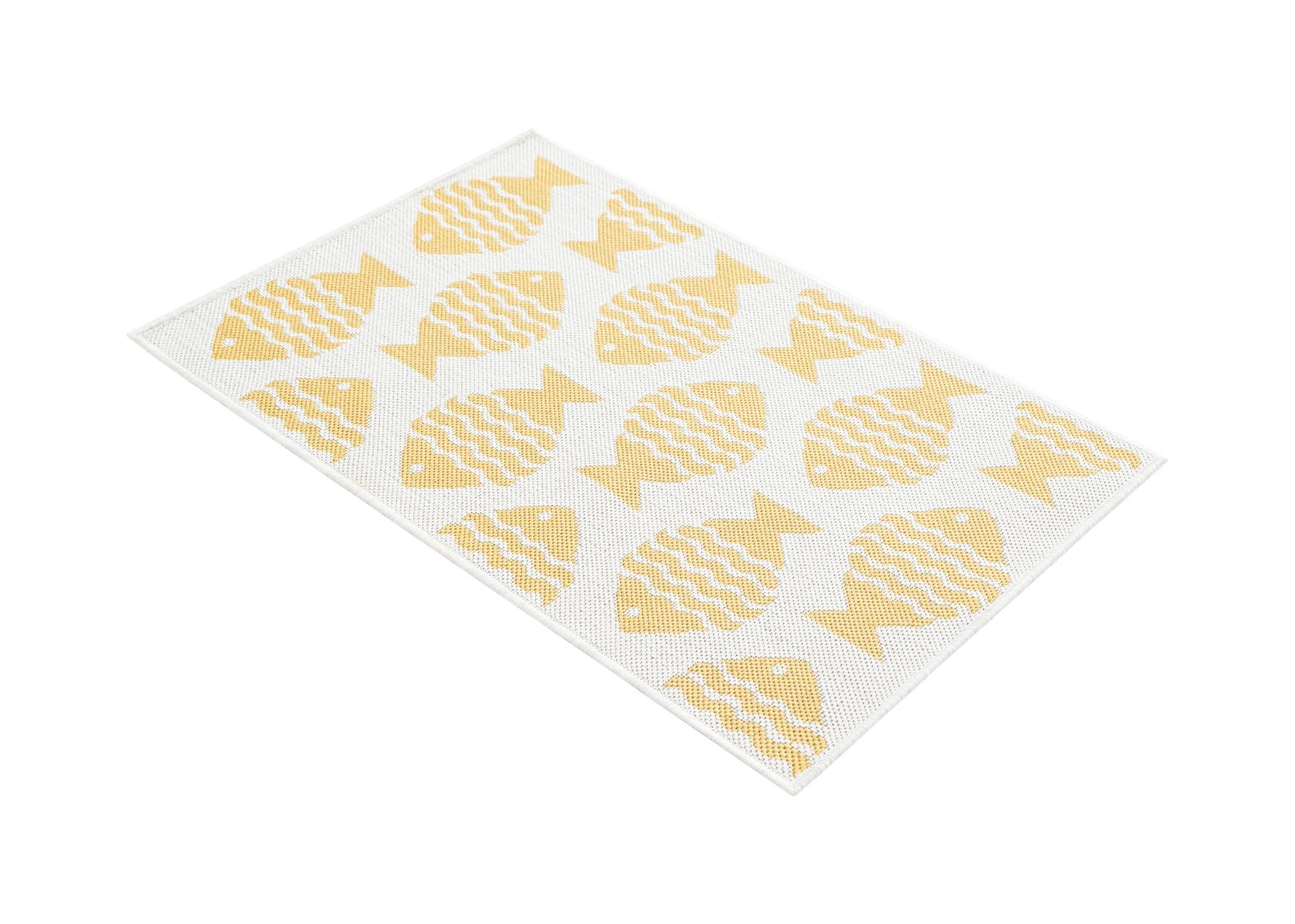 Rugs.com Outdoor Coastal Collection Rug – 2x3 Yellow Flatweave-Pile Rug Perfect for Entryways, Kitchens, Breakfast Nooks, Accent Pieces - Image 3