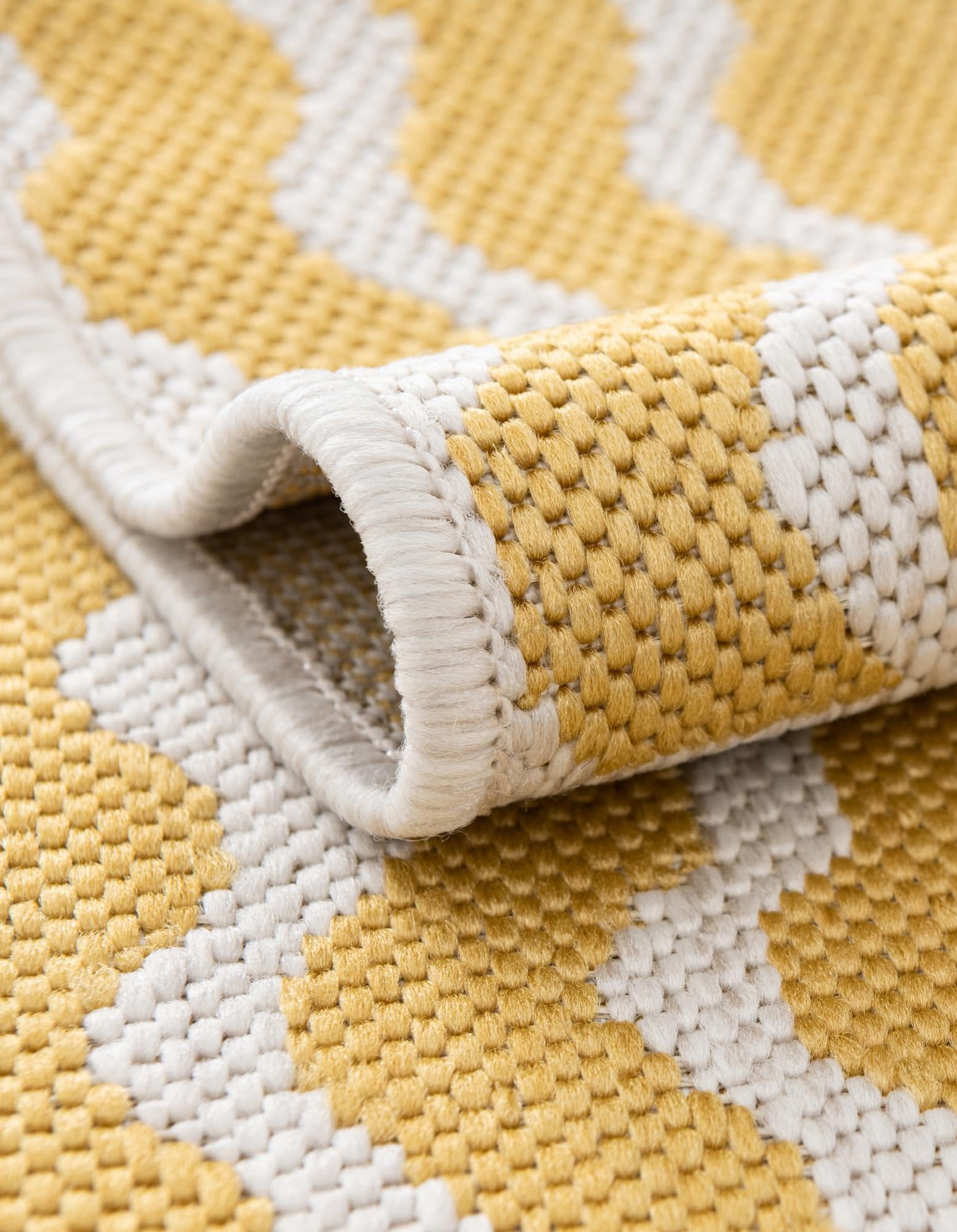 Rugs.com Outdoor Coastal Collection Rug – 2x3 Yellow Flatweave-Pile Rug Perfect for Entryways, Kitchens, Breakfast Nooks, Accent Pieces - Image 5