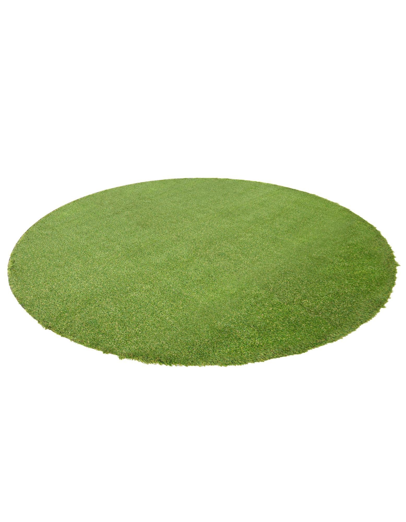 Rugs.com Outdoor Grass Collection Rug – 10 Ft Round Green Shag-Pile Rug Perfect for Kitchens, Dining Rooms - Image 3