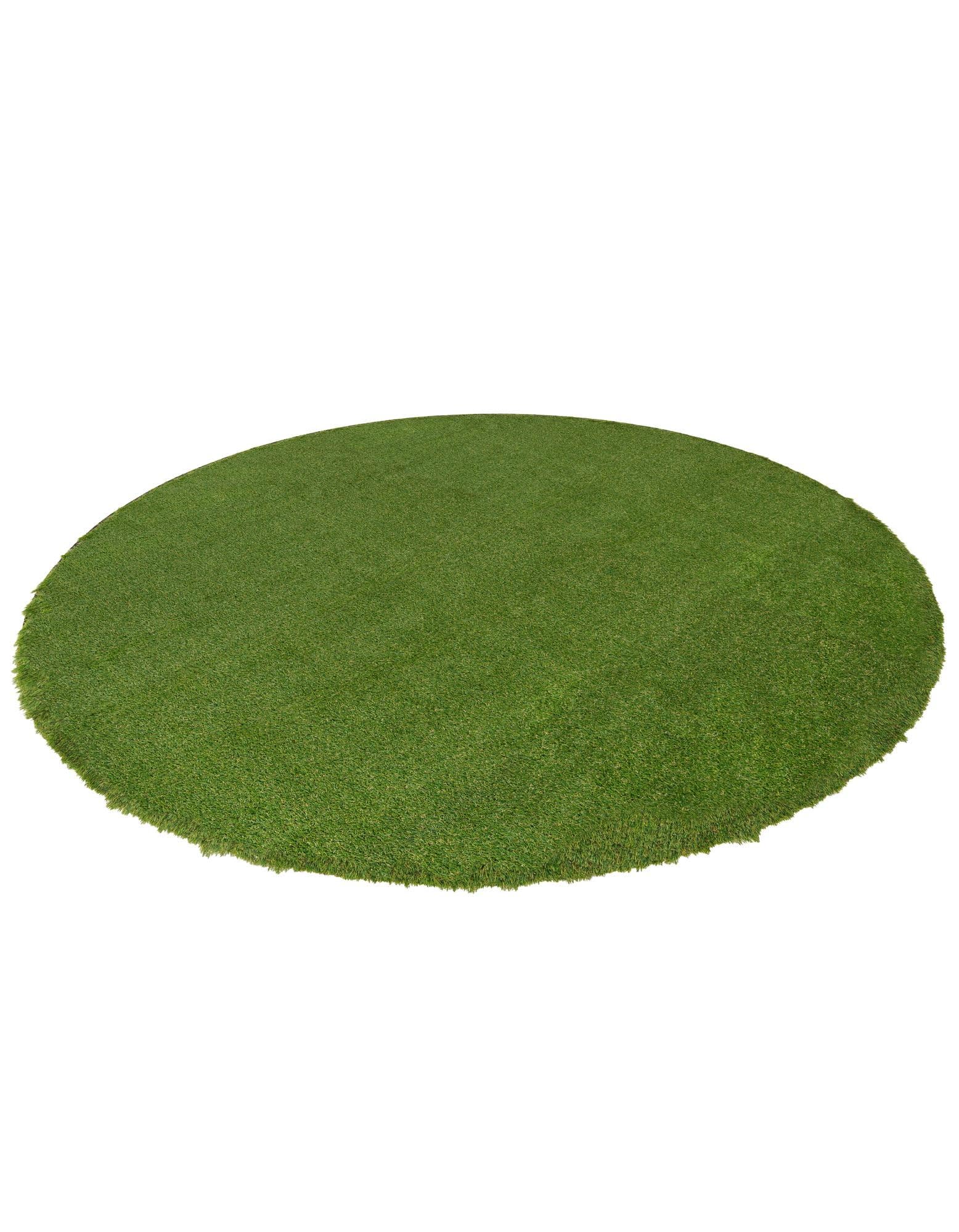Rugs.com Outdoor Grass Collection Rug – 10 Ft Round Green Shag-Pile Rug Perfect for Kitchens, Dining Rooms - Image 5