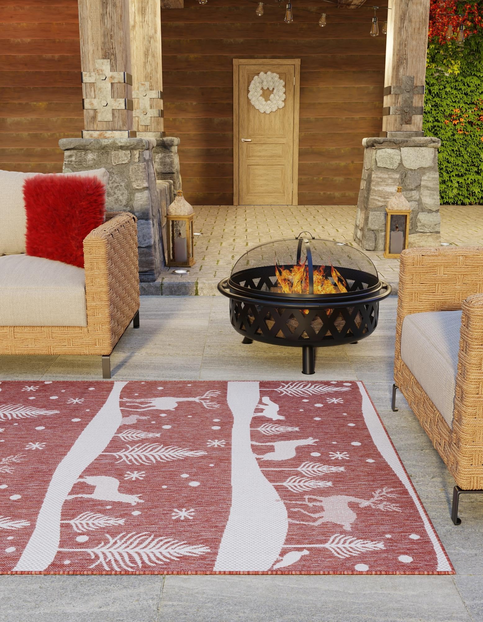 Rugs.com Outdoor Holiday Collection Rug – 2x3 Red Flatweave-Pile Rug Perfect for Entryways, Kitchens, Breakfast Nooks, Accent Pieces - Image 6