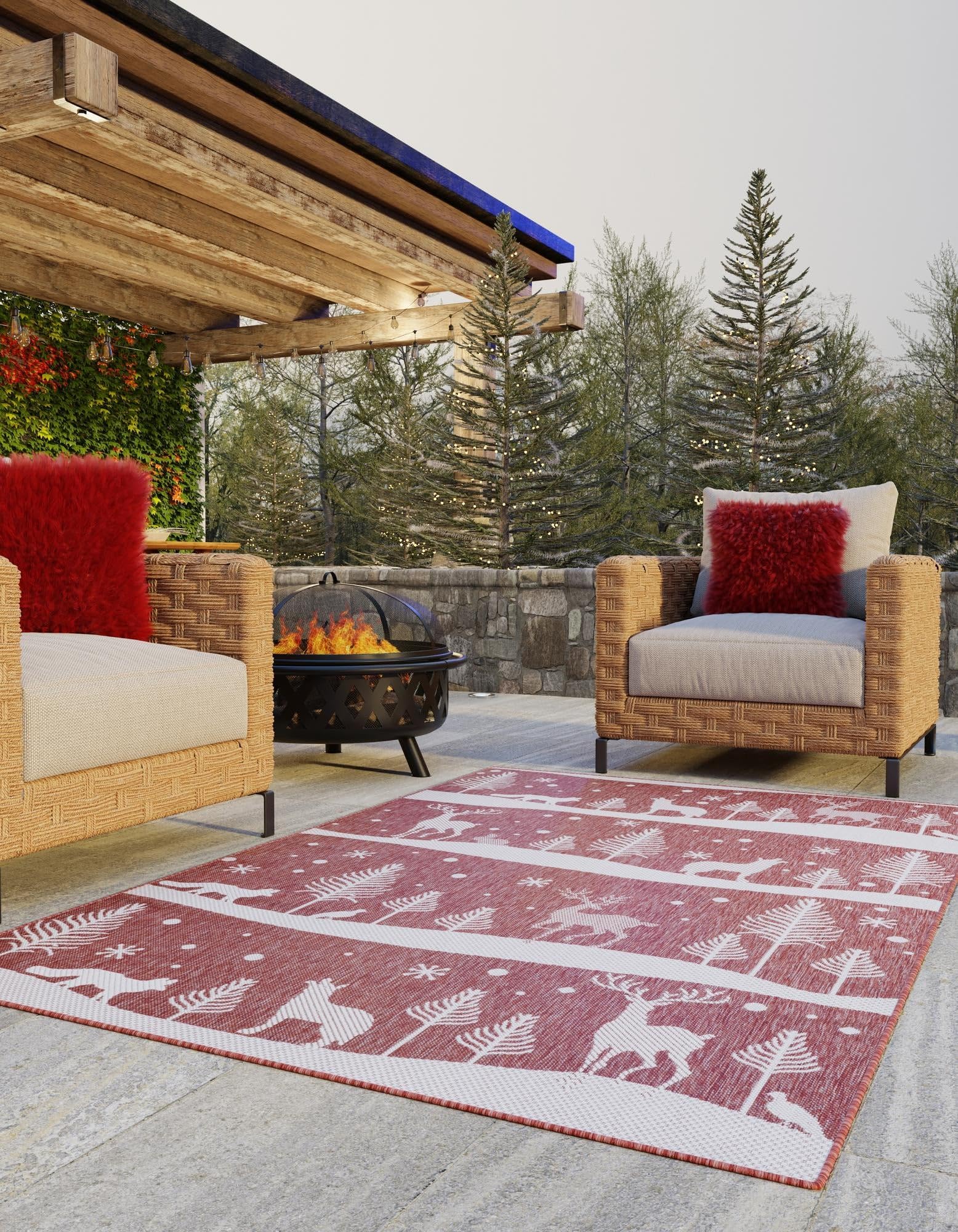 Rugs.com Outdoor Holiday Collection Rug – 2x3 Red Flatweave-Pile Rug Perfect for Entryways, Kitchens, Breakfast Nooks, Accent Pieces - Image 7