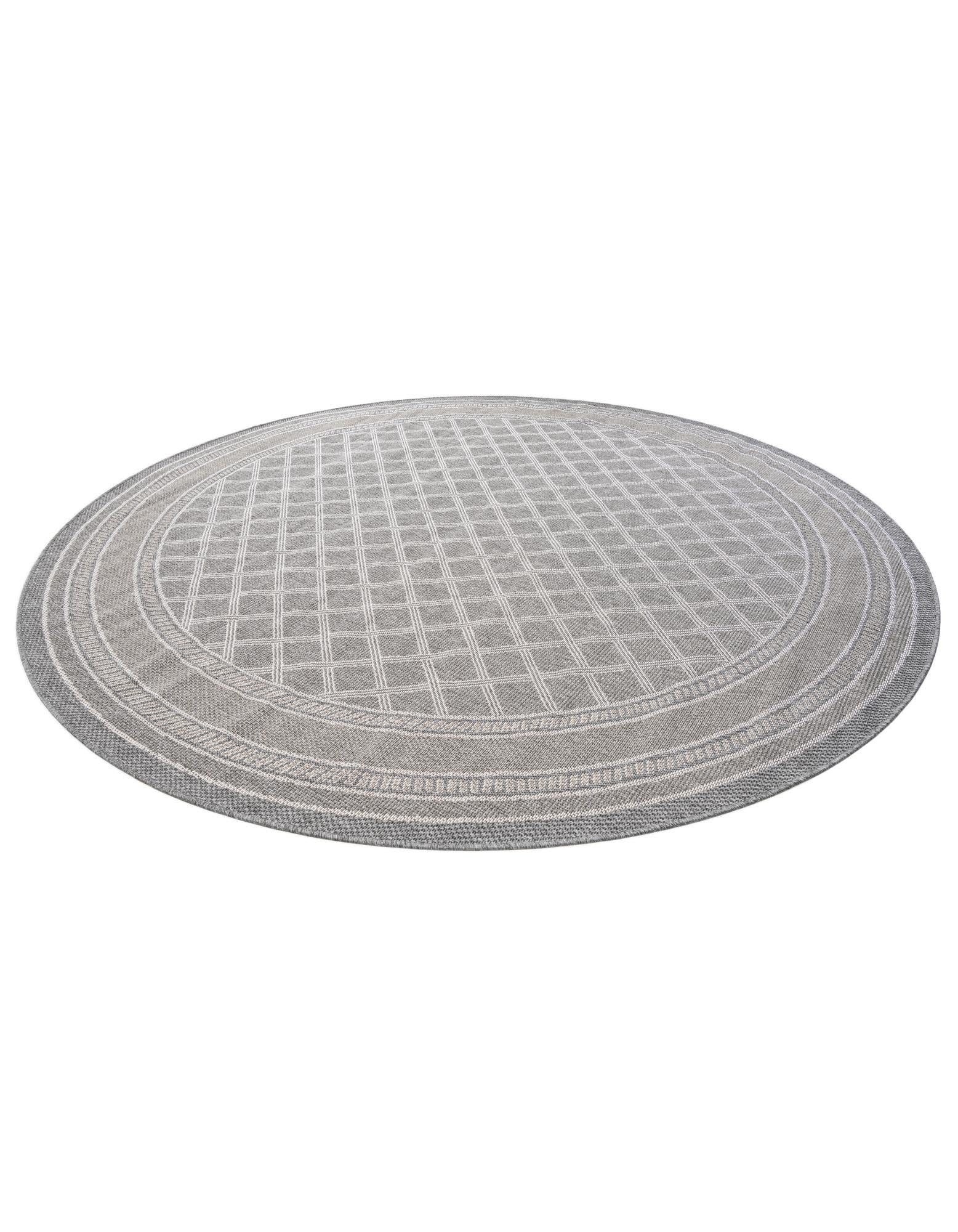 Rugs.com Outdoor Lattice Collection Rug – 10 Ft Round Gray Flatweave-Pile Rug Perfect for Kitchens, Dining Rooms - Image 3