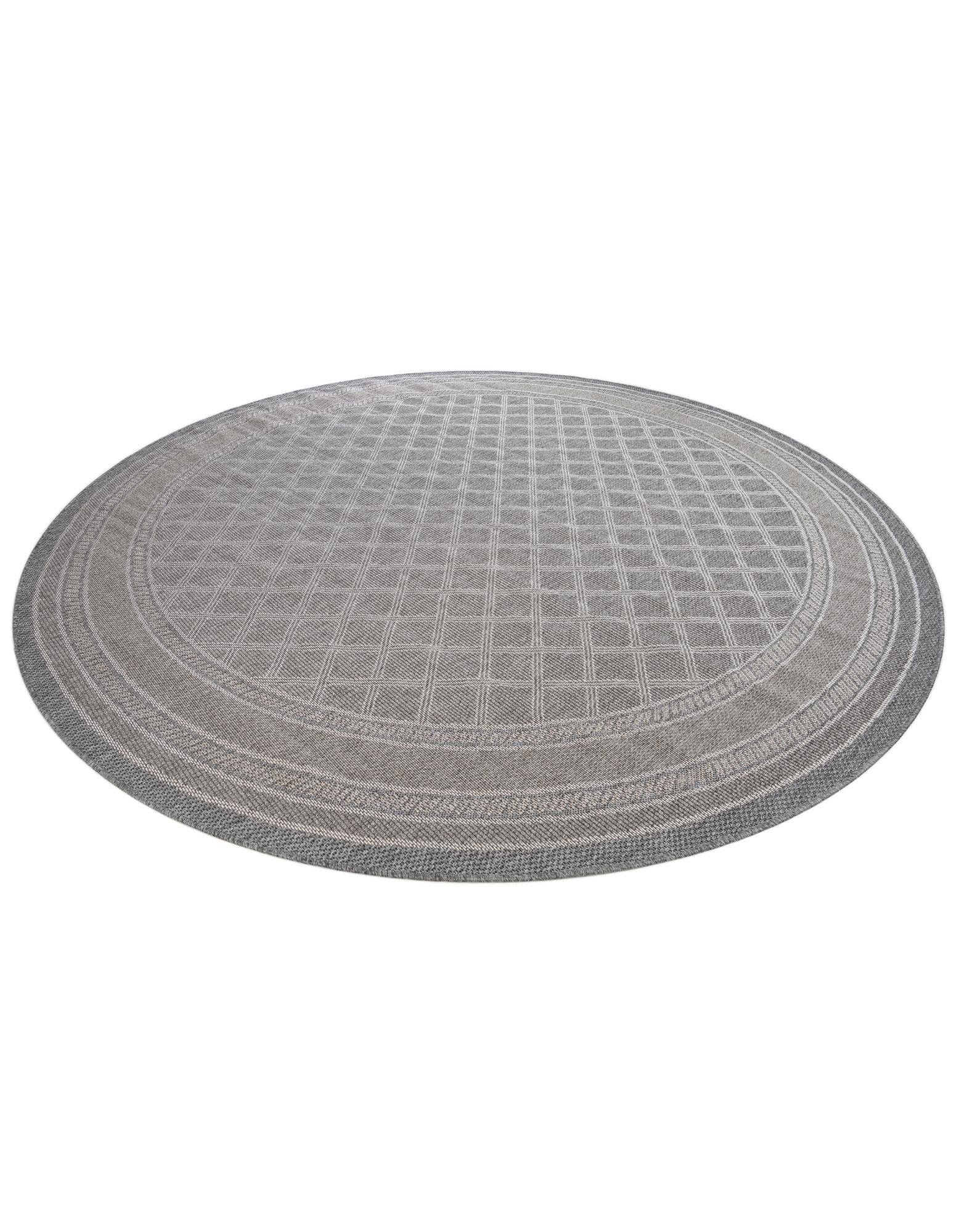 Rugs.com Outdoor Lattice Collection Rug – 10 Ft Round Gray Flatweave-Pile Rug Perfect for Kitchens, Dining Rooms - Image 4