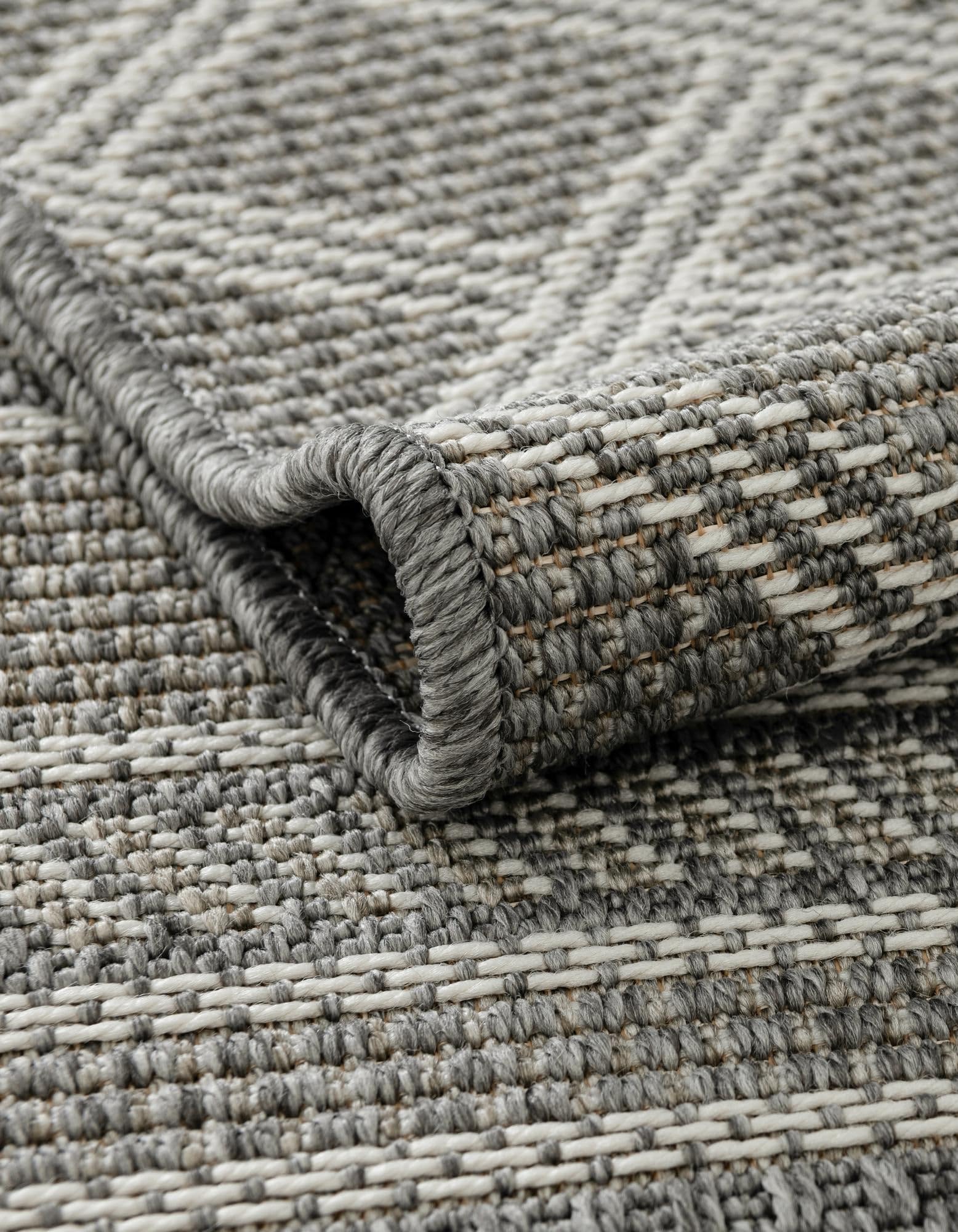 Rugs.com Outdoor Lattice Collection Rug – 10 Ft Round Gray Flatweave-Pile Rug Perfect for Kitchens, Dining Rooms - Image 6