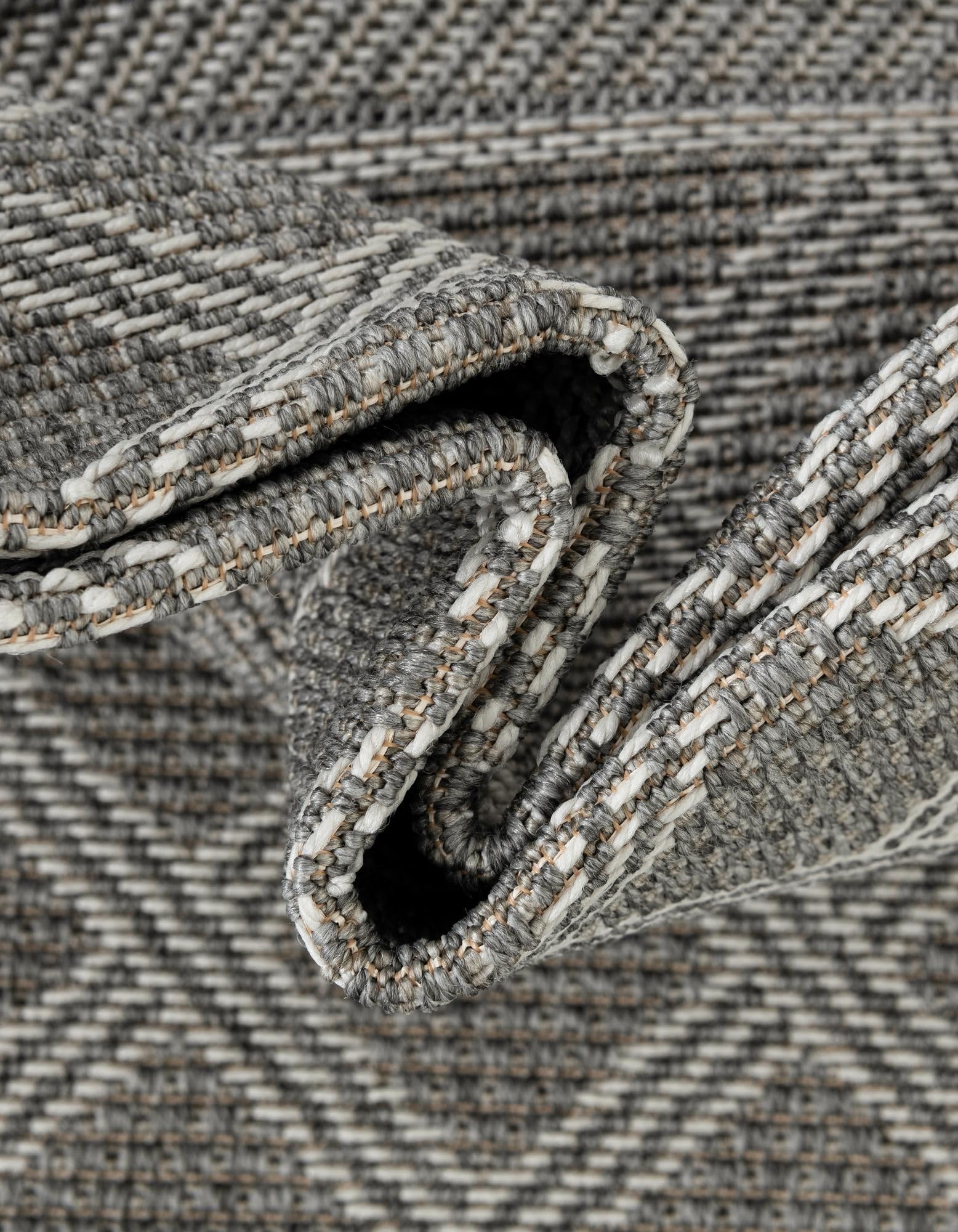 Rugs.com Outdoor Lattice Collection Rug – 10 Ft Round Gray Flatweave-Pile Rug Perfect for Kitchens, Dining Rooms - Image 8