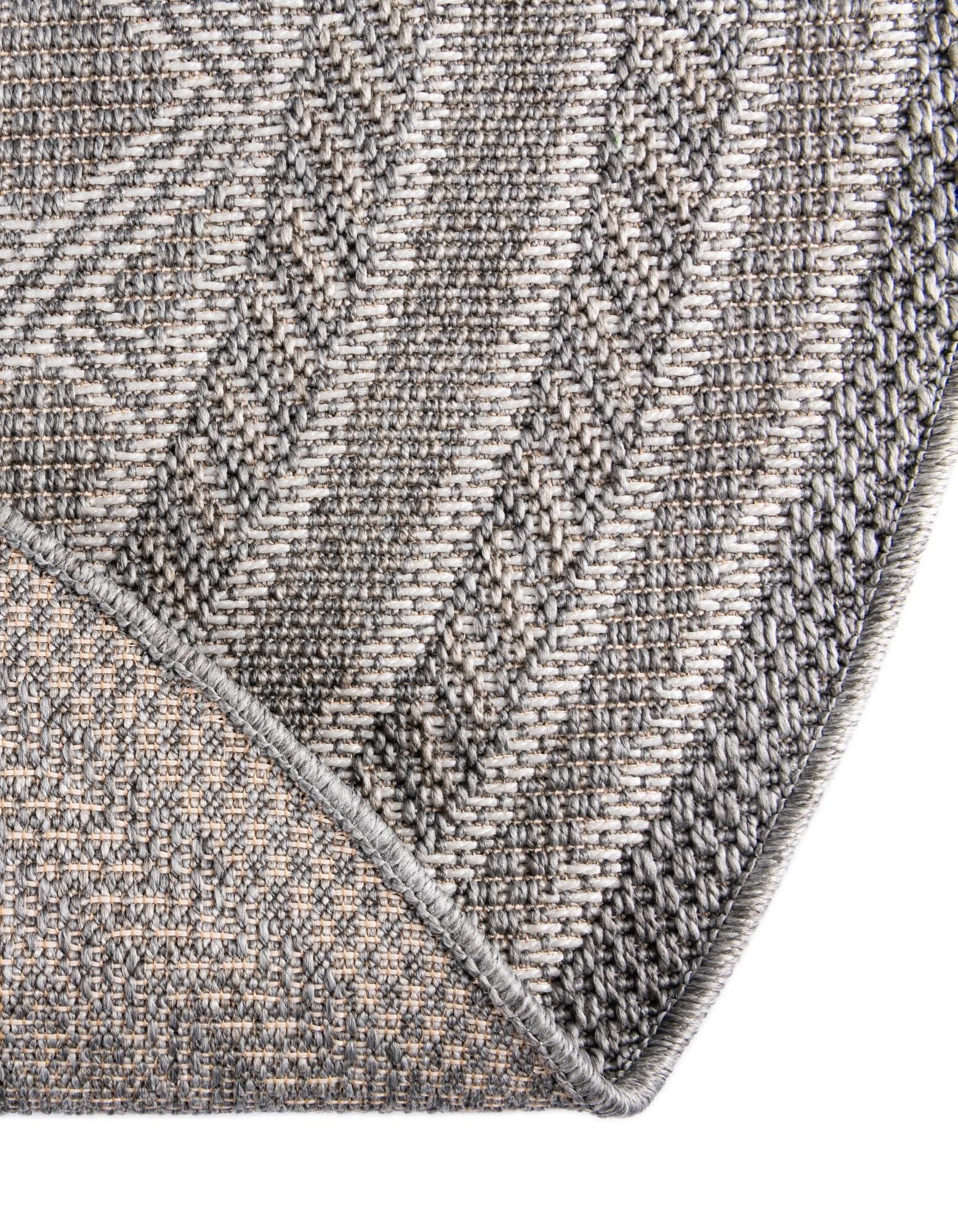 Rugs.com Outdoor Lattice Collection Rug – 10 Ft Round Gray Flatweave-Pile Rug Perfect for Kitchens, Dining Rooms - Image 9