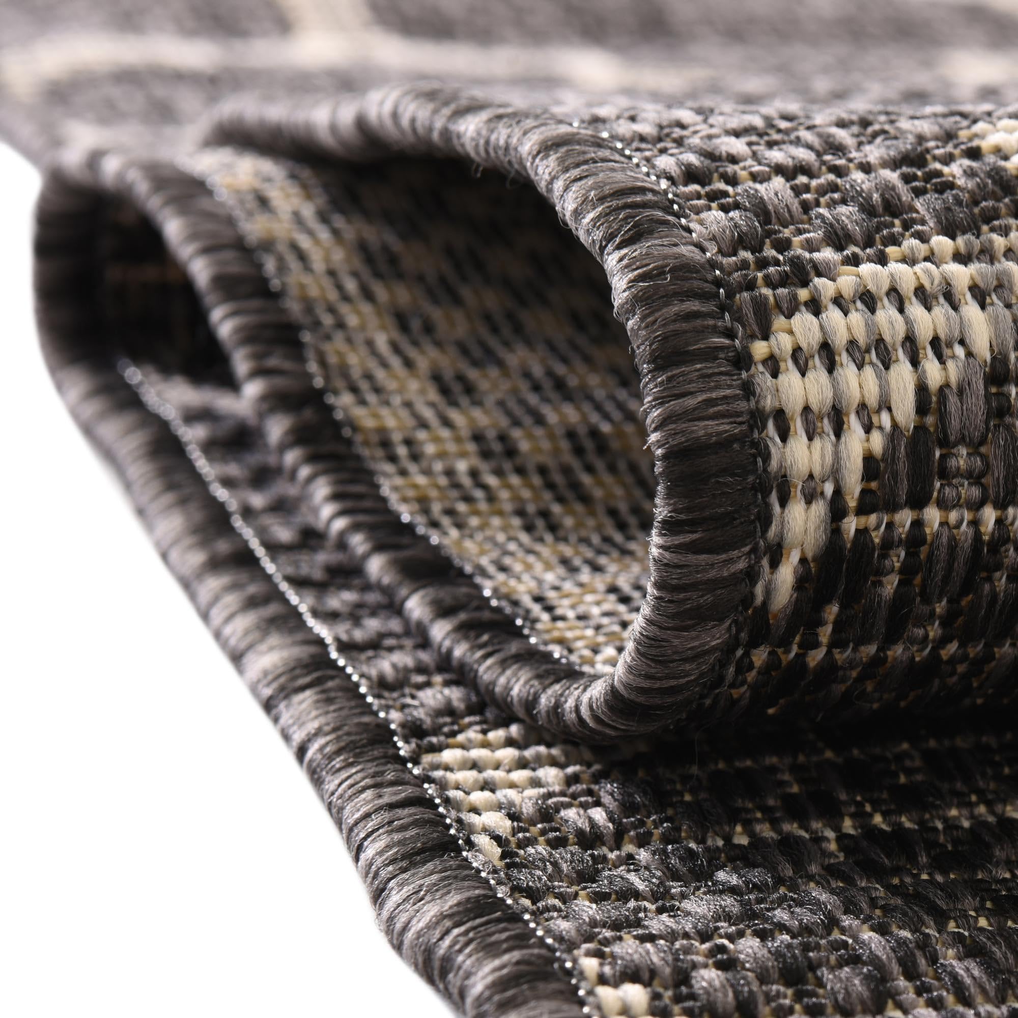 Rugs.com Outdoor Lattice Collection Rug – 4x6 Black Flatweave-Pile Rug Perfect for Entryways, Kitchens, Breakfast Nooks, Accent Pieces - Image 3