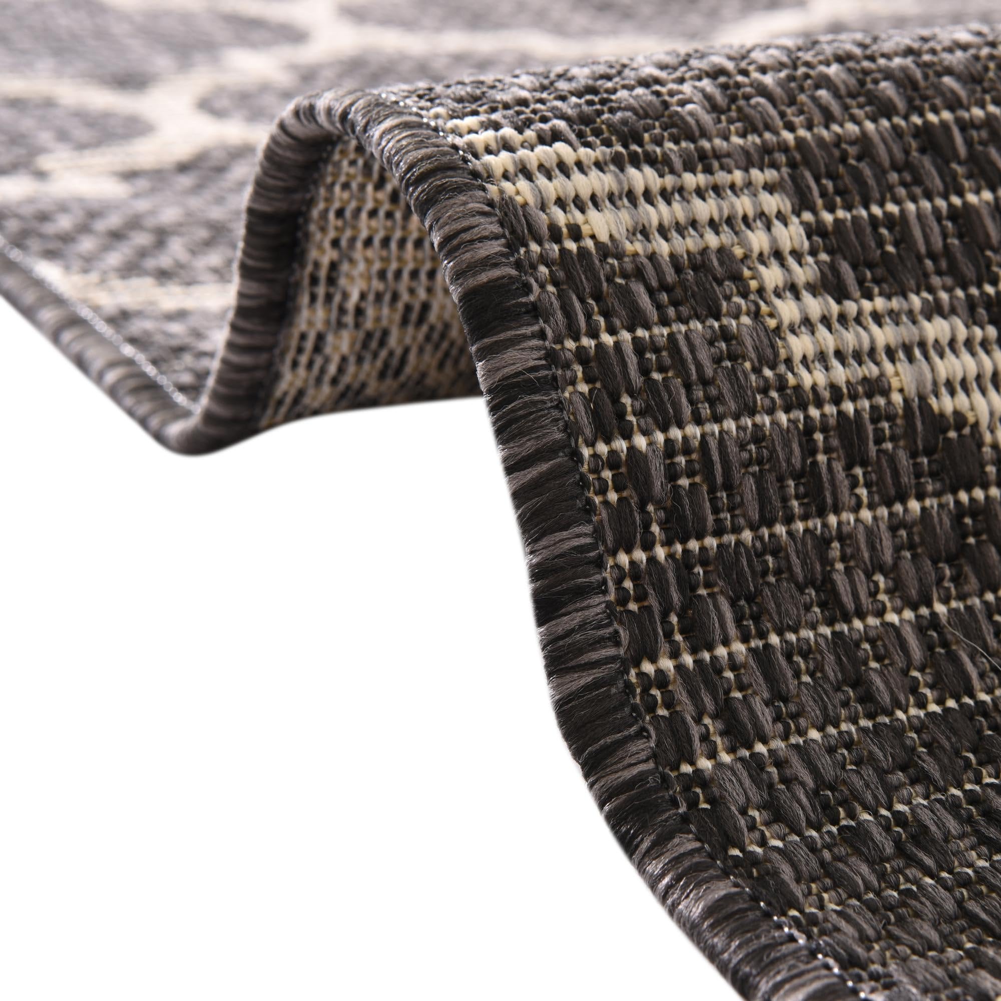 Rugs.com Outdoor Lattice Collection Rug – 4x6 Black Flatweave-Pile Rug Perfect for Entryways, Kitchens, Breakfast Nooks, Accent Pieces - Image 7