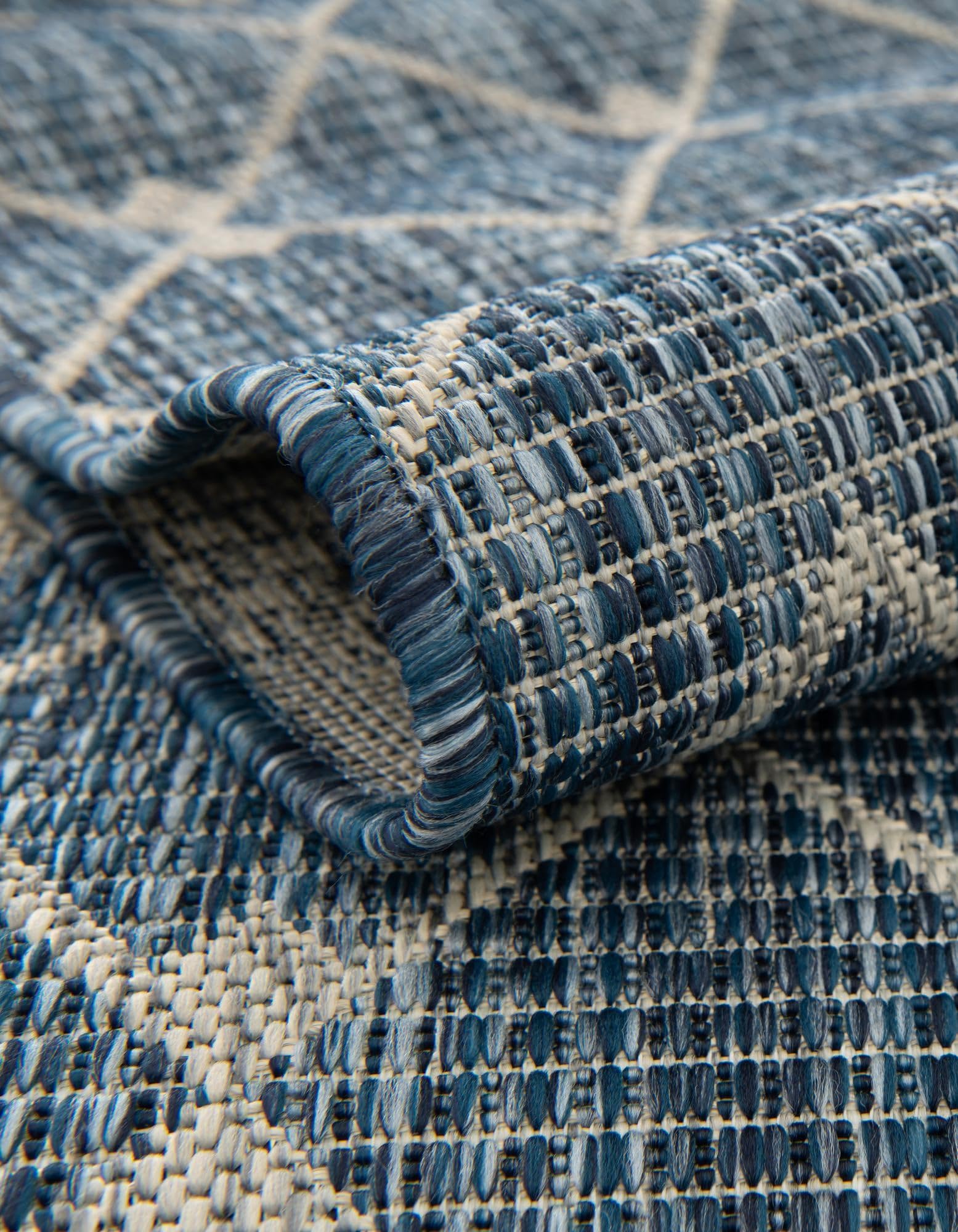 Rugs.com Outdoor Lattice Collection Rug – 4x6 Blue Flatweave-Pile Rug Perfect for Entryways, Kitchens, Breakfast Nooks, Accent Pieces - Image 8