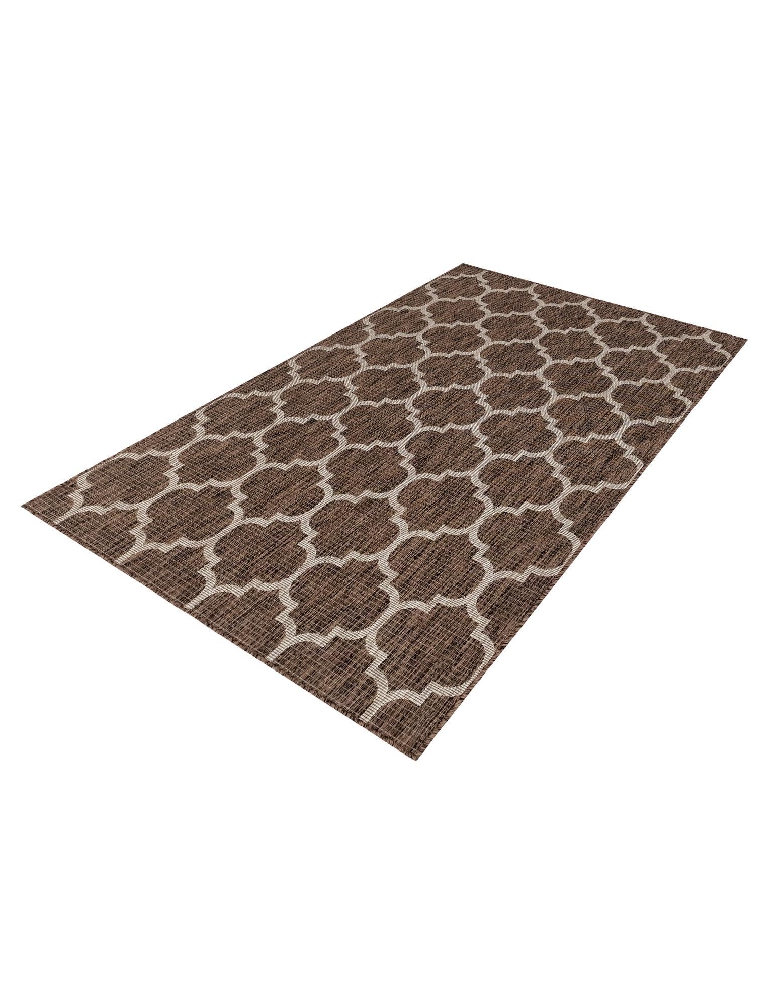 Rugs.com Outdoor Lattice Collection Rug – 5x8 Brown Flatweave-Pile Rug Perfect for Bedrooms, Dining Rooms, Living Rooms - Image 3