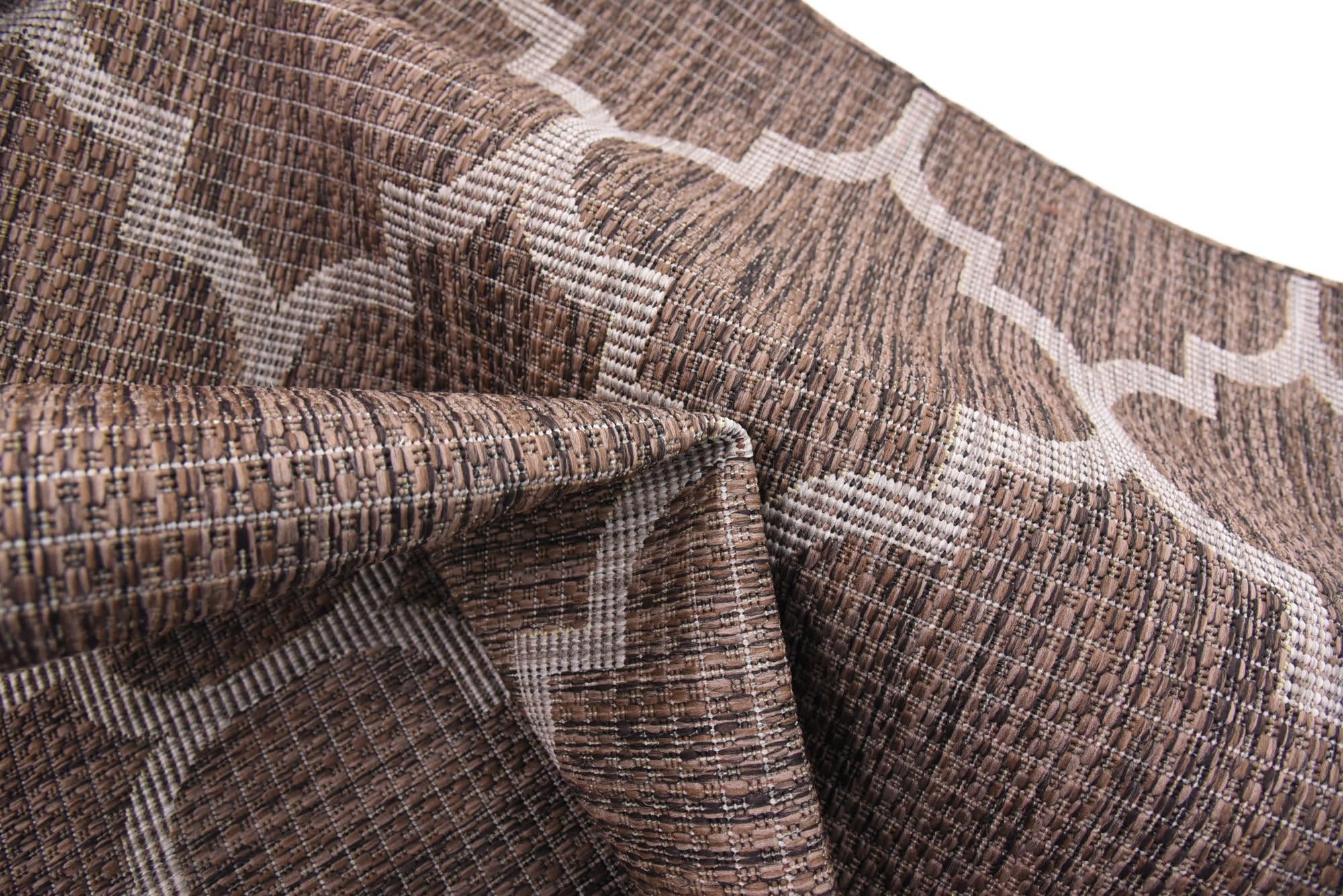 Rugs.com Outdoor Lattice Collection Rug – 5x8 Brown Flatweave-Pile Rug Perfect for Bedrooms, Dining Rooms, Living Rooms - Image 4