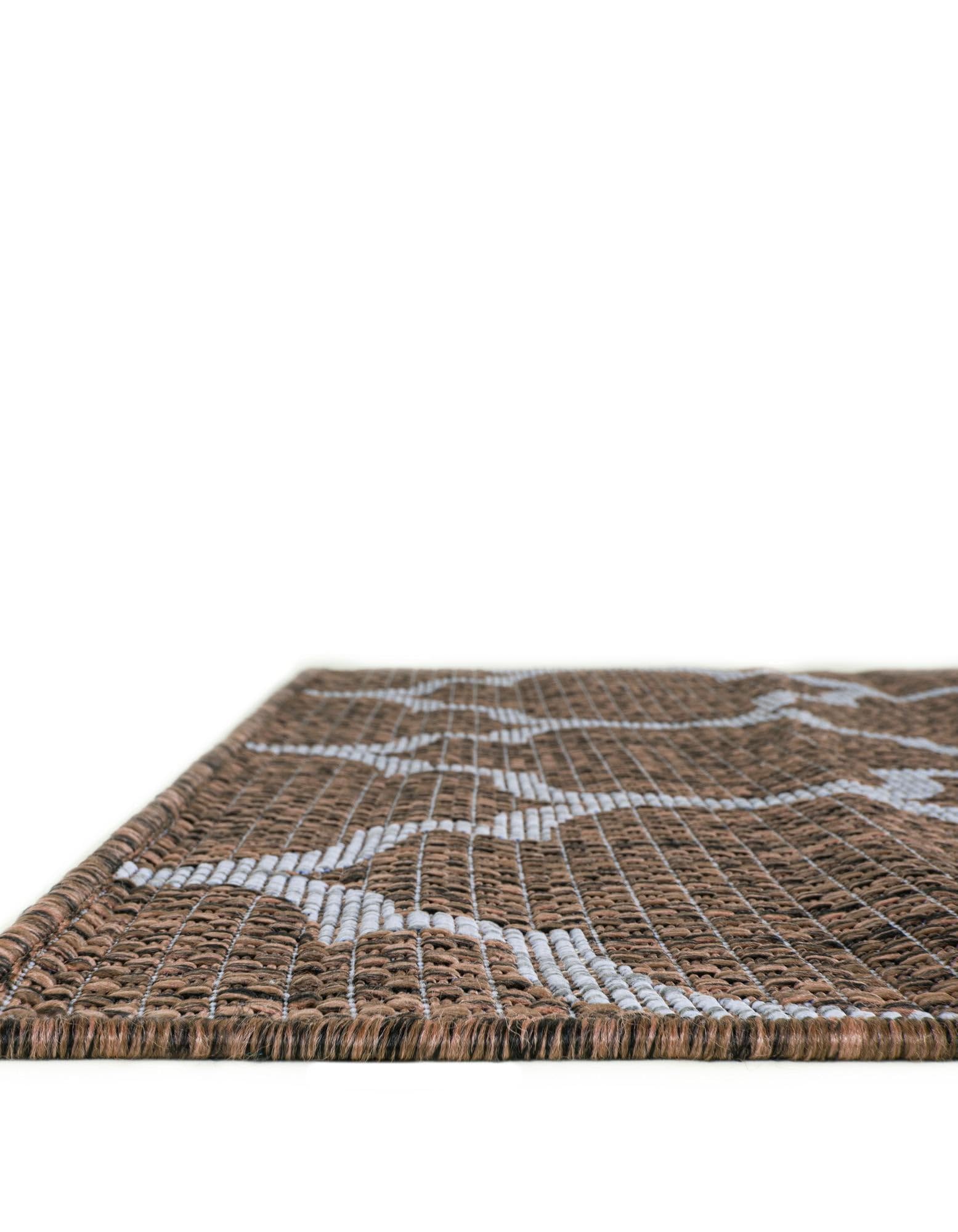Rugs.com Outdoor Lattice Collection Rug – 5x8 Brown Flatweave-Pile Rug Perfect for Bedrooms, Dining Rooms, Living Rooms - Image 7