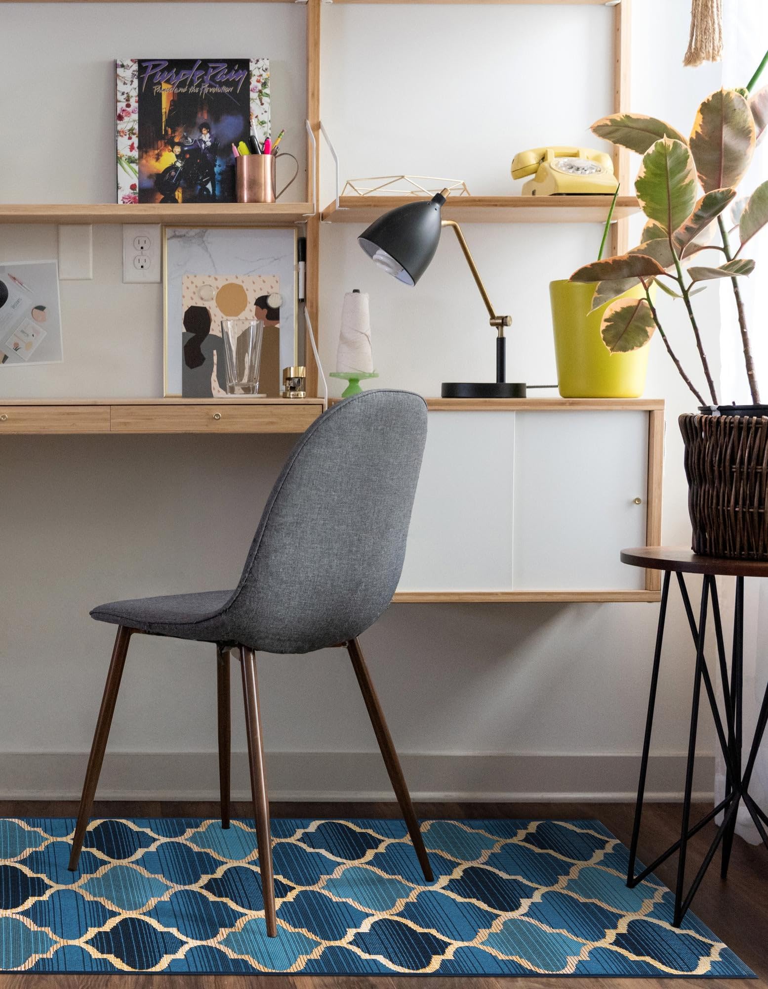 Rugs.com Outdoor Lattice Collection Rug – 6 Ft Runner Blue Flatweave-Pile Rug Perfect for Hallways, Entryways - Image 6