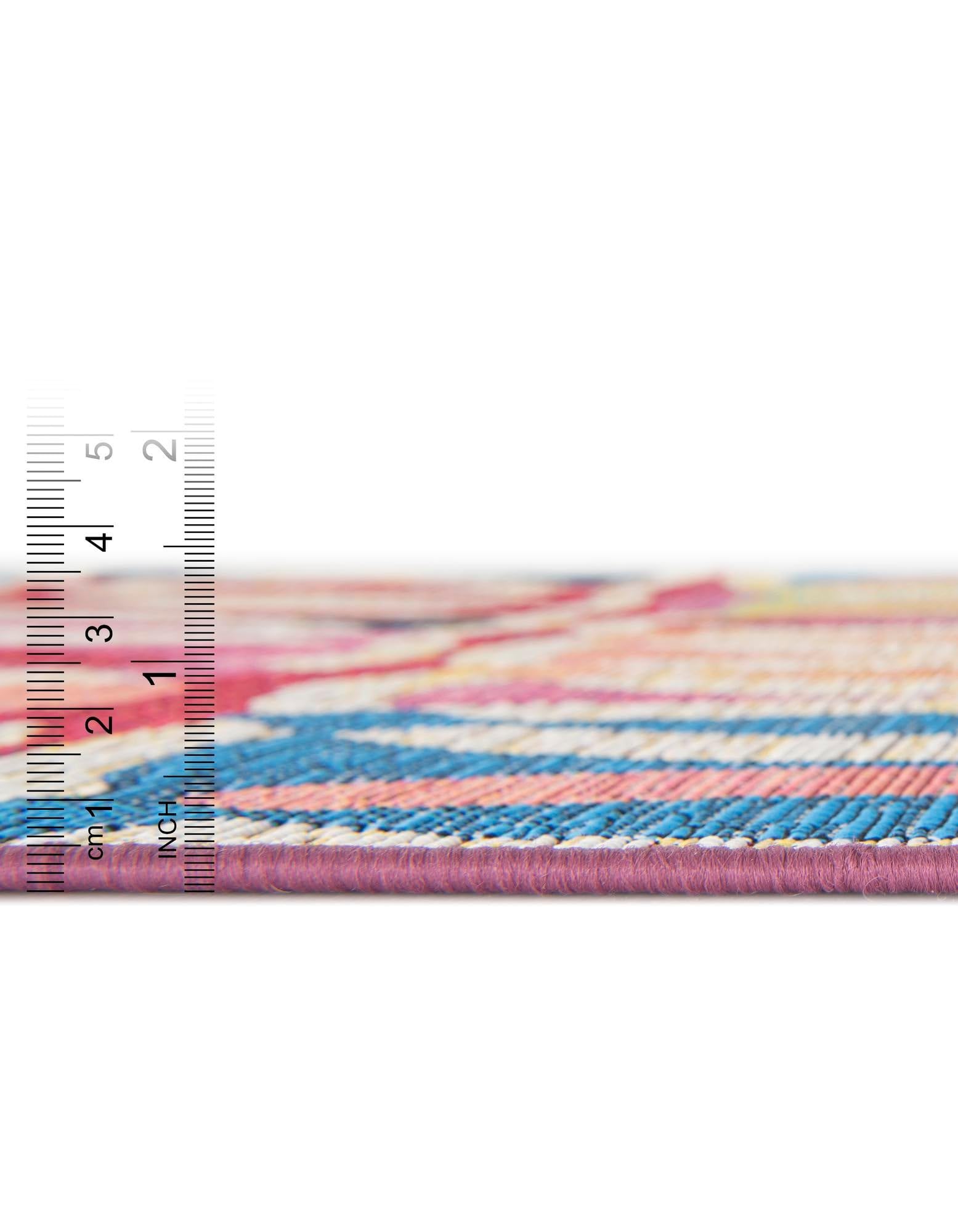 Rugs.com Outdoor Modern Collection Rug – 10 Ft Round Multi Flatweave-Pile Rug Perfect for Kitchens, Dining Rooms - Image 6