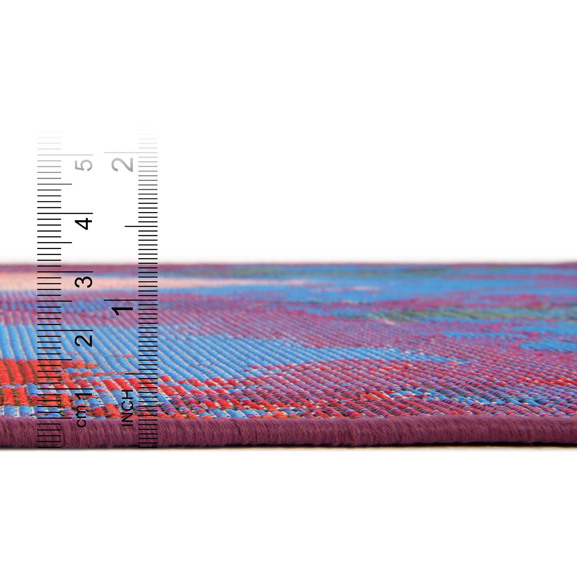 Rugs.com Outdoor Modern Collection Rug – 2x3 Oval Multi Flatweave-Pile Rug Perfect for Living Rooms, Large Dining Rooms, Open Floorplans - Image 6