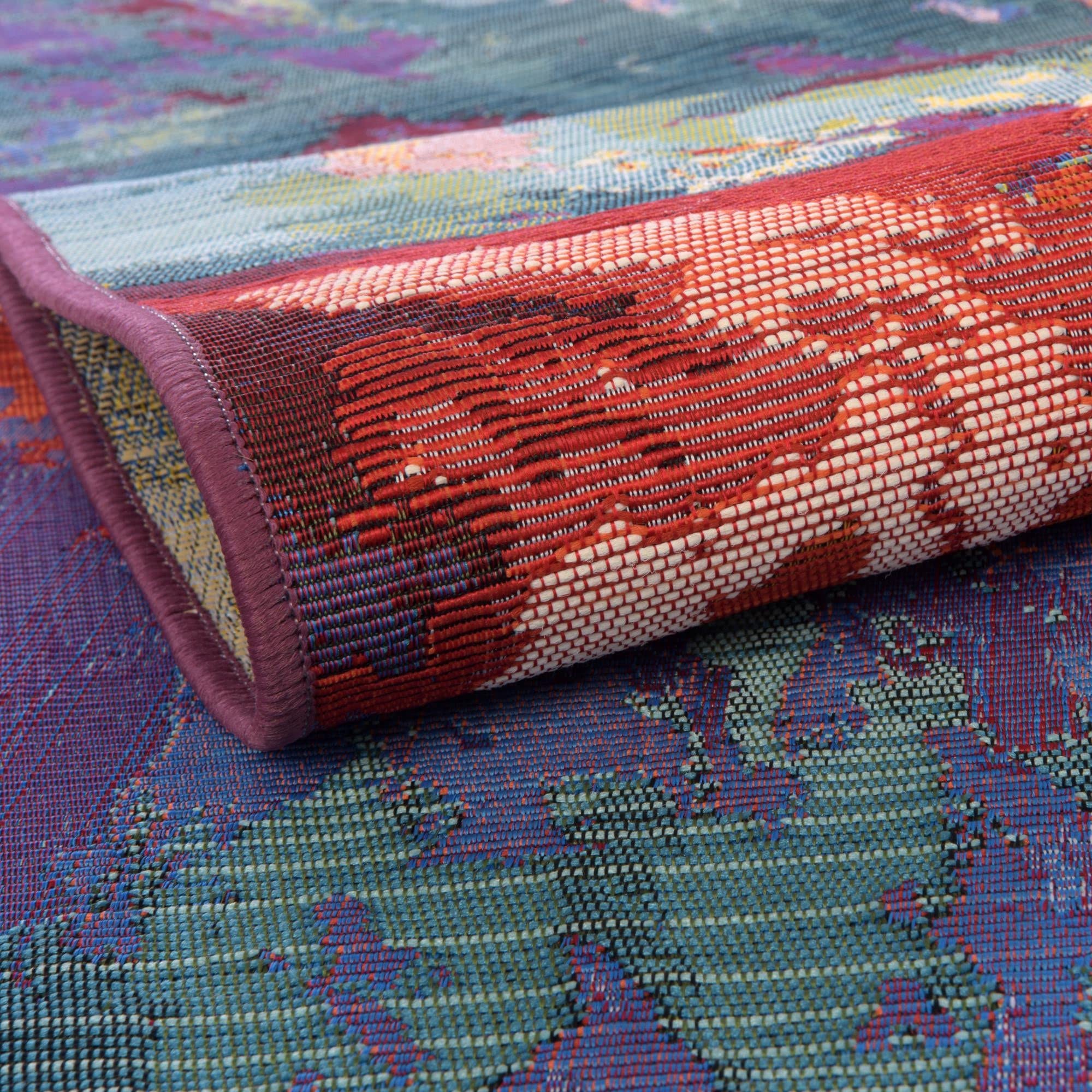 Rugs.com Outdoor Modern Collection Rug – 2x3 Oval Multi Flatweave-Pile Rug Perfect for Living Rooms, Large Dining Rooms, Open Floorplans - Image 7