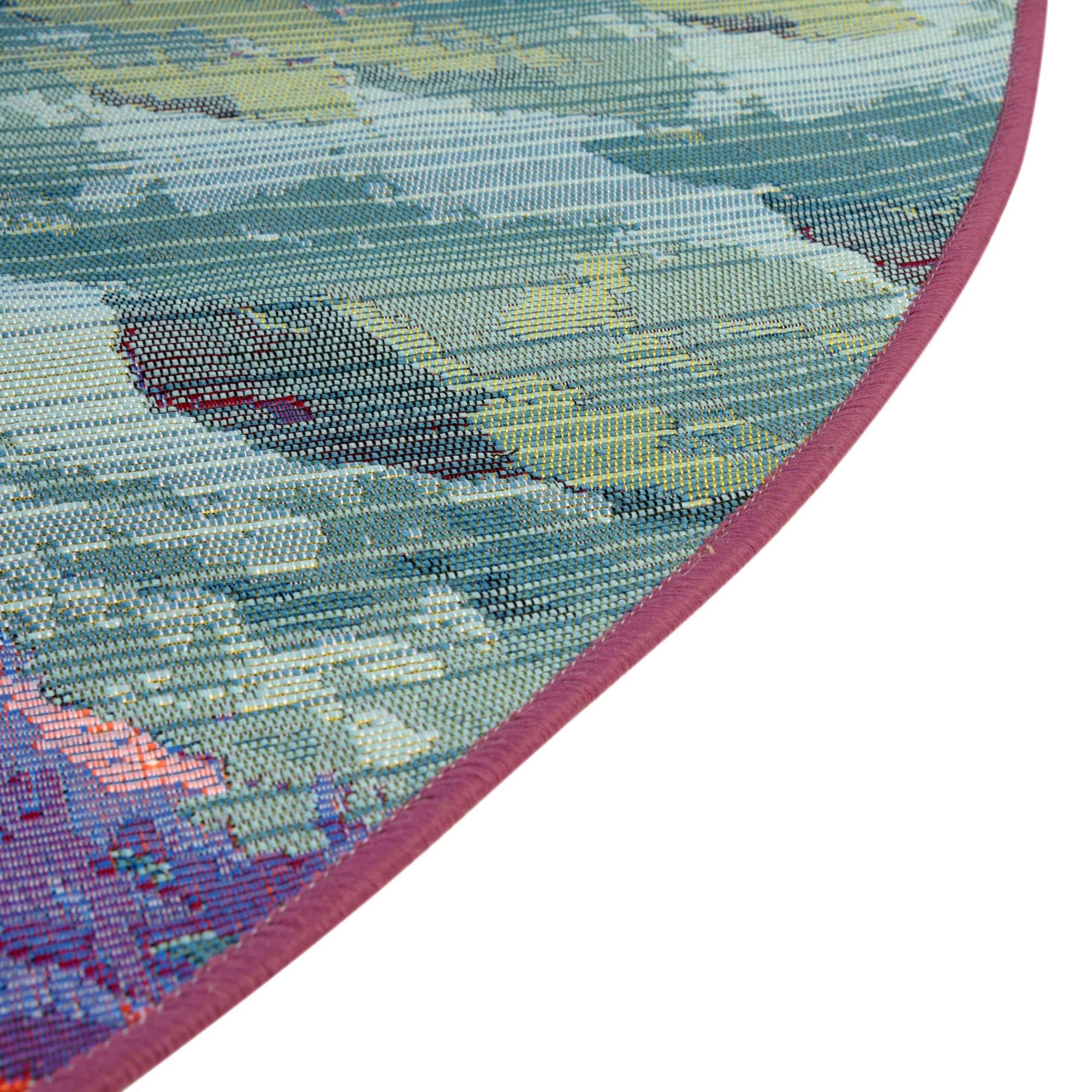 Rugs.com Outdoor Modern Collection Rug – 2x3 Oval Multi Flatweave-Pile Rug Perfect for Living Rooms, Large Dining Rooms, Open Floorplans - Image 8