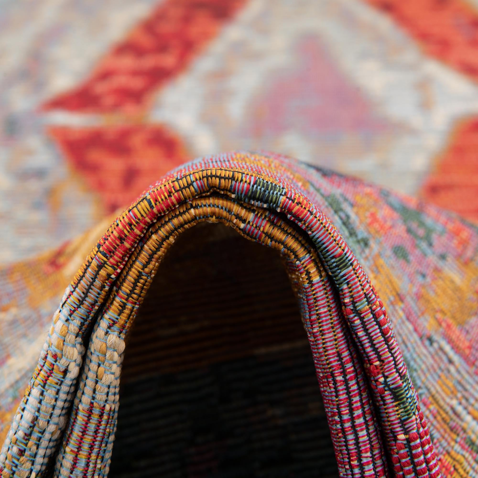 Rugs.com Outdoor Modern Collection Rug – 7 Ft Octagon Multi Flatweave-Pile Rug Perfect for Living Rooms, Kitchens, Entryways - Image 6