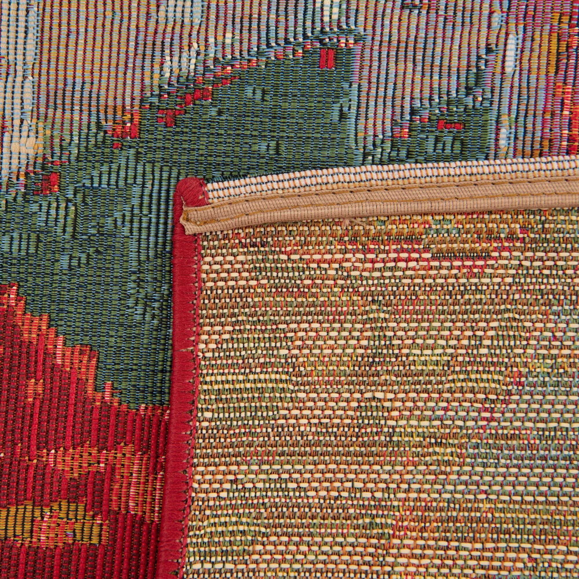 Rugs.com Outdoor Modern Collection Rug – 7 Ft Octagon Multi Flatweave-Pile Rug Perfect for Living Rooms, Kitchens, Entryways - Image 7