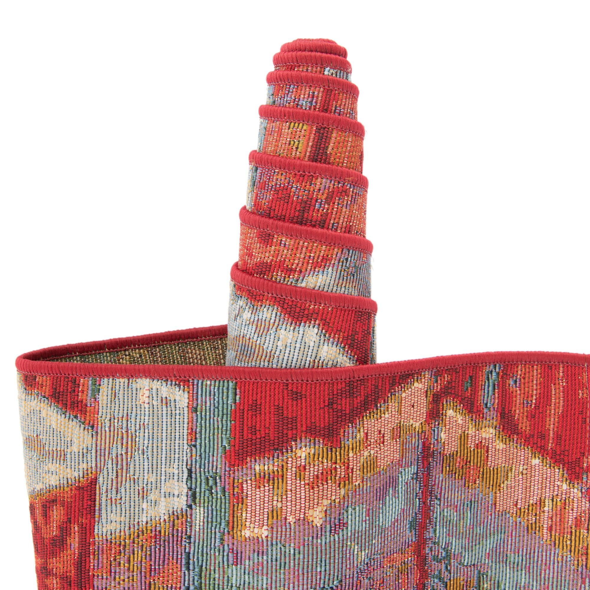 Rugs.com Outdoor Modern Collection Rug – 7 Ft Octagon Multi Flatweave-Pile Rug Perfect for Living Rooms, Kitchens, Entryways - Image 9