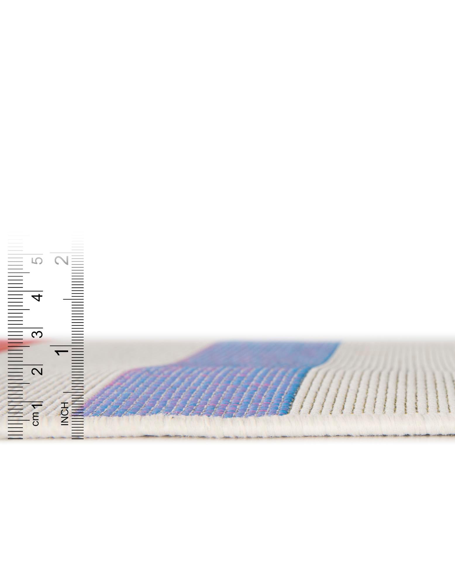 Rugs.com Outdoor Ribbon Collection Rug – 10 Ft Round White Flatweave-Pile Rug Perfect for Kitchens, Dining Rooms - Image 4