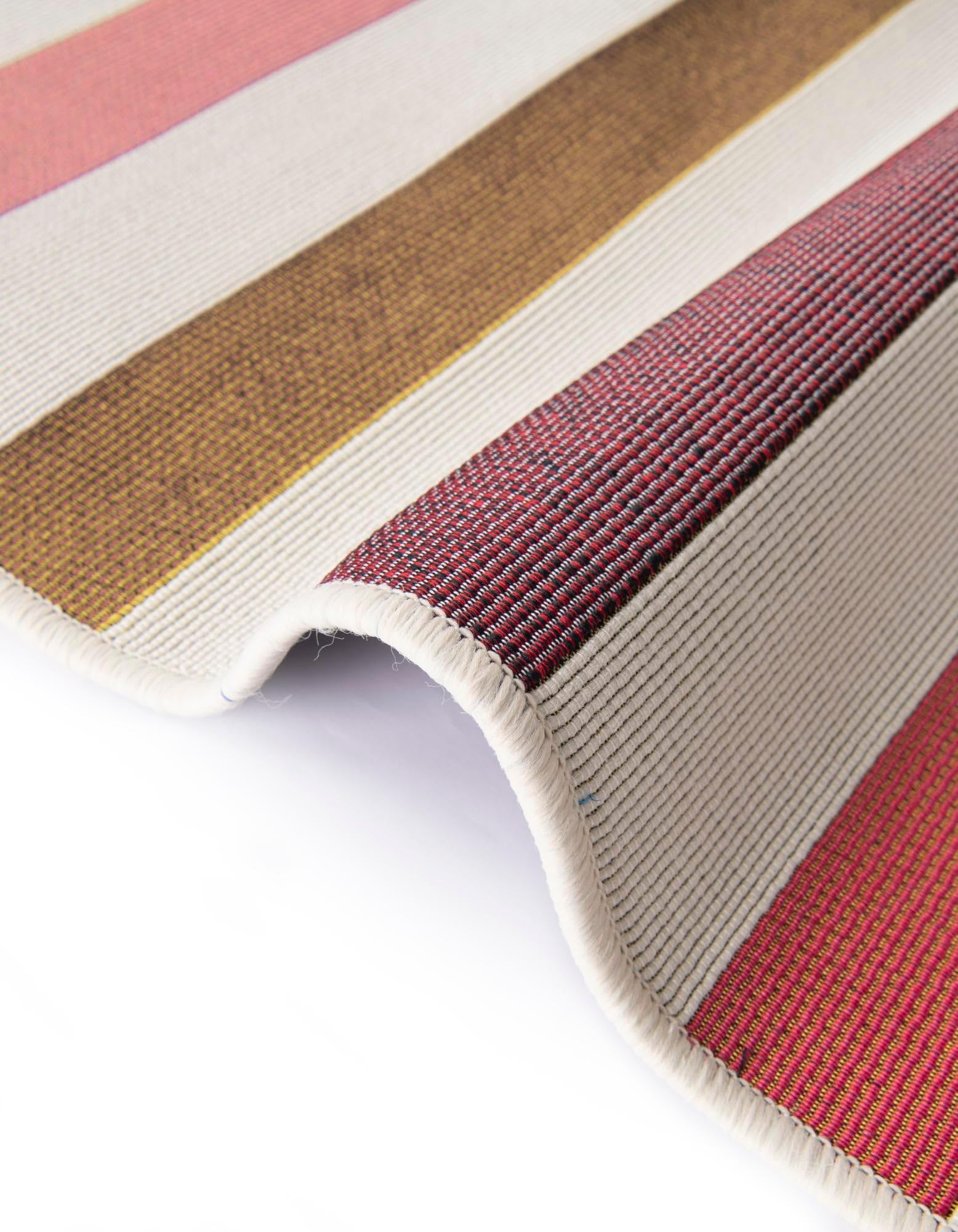 Rugs.com Outdoor Ribbon Collection Rug – 10 Ft Round White Flatweave-Pile Rug Perfect for Kitchens, Dining Rooms - Image 9