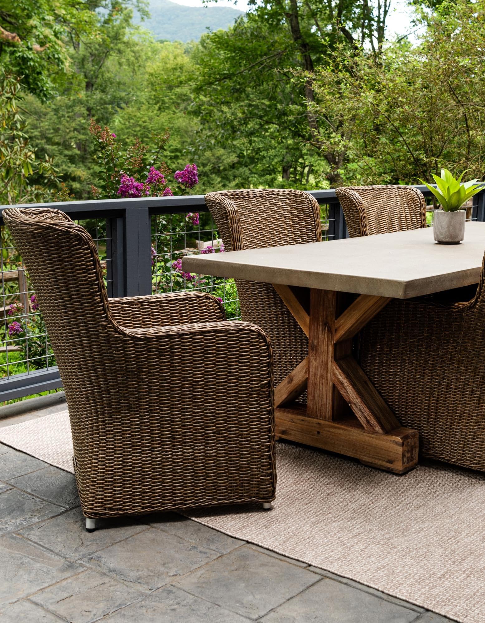 Rugs.com Outdoor Solid Collection Rug – 4x6 Beige Flatweave-Pile Rug Perfect for Entryways, Kitchens, Breakfast Nooks, Accent Pieces - Image 5