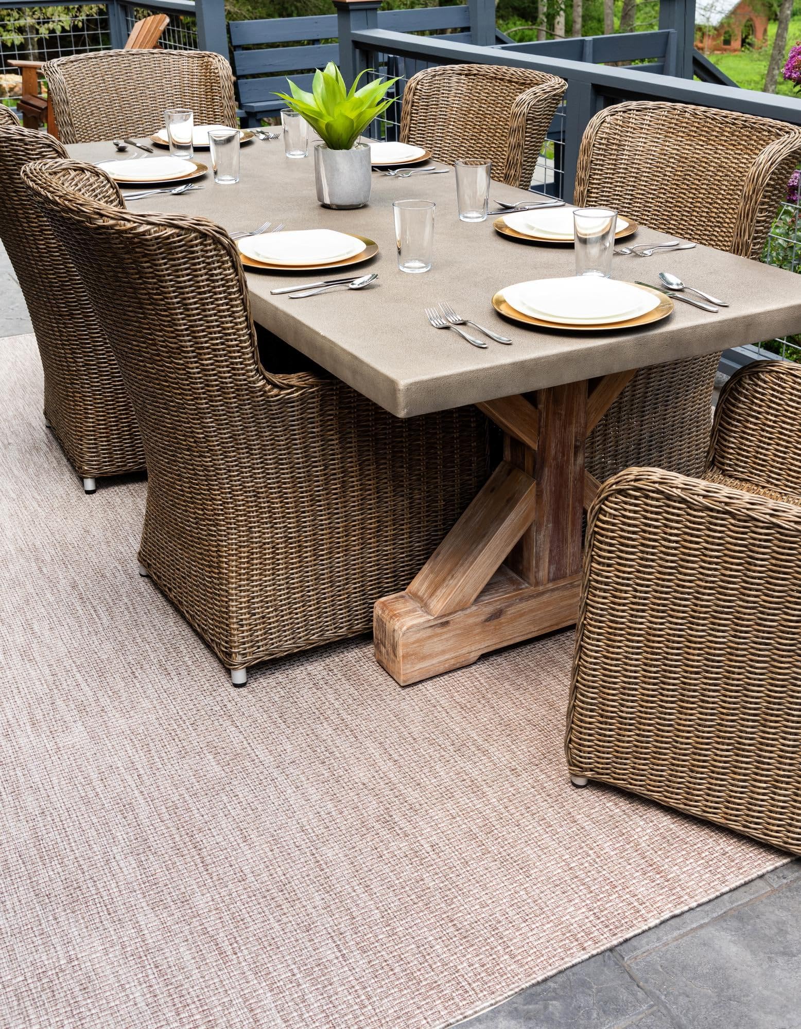 Rugs.com Outdoor Solid Collection Rug – 4x6 Beige Flatweave-Pile Rug Perfect for Entryways, Kitchens, Breakfast Nooks, Accent Pieces - Image 7