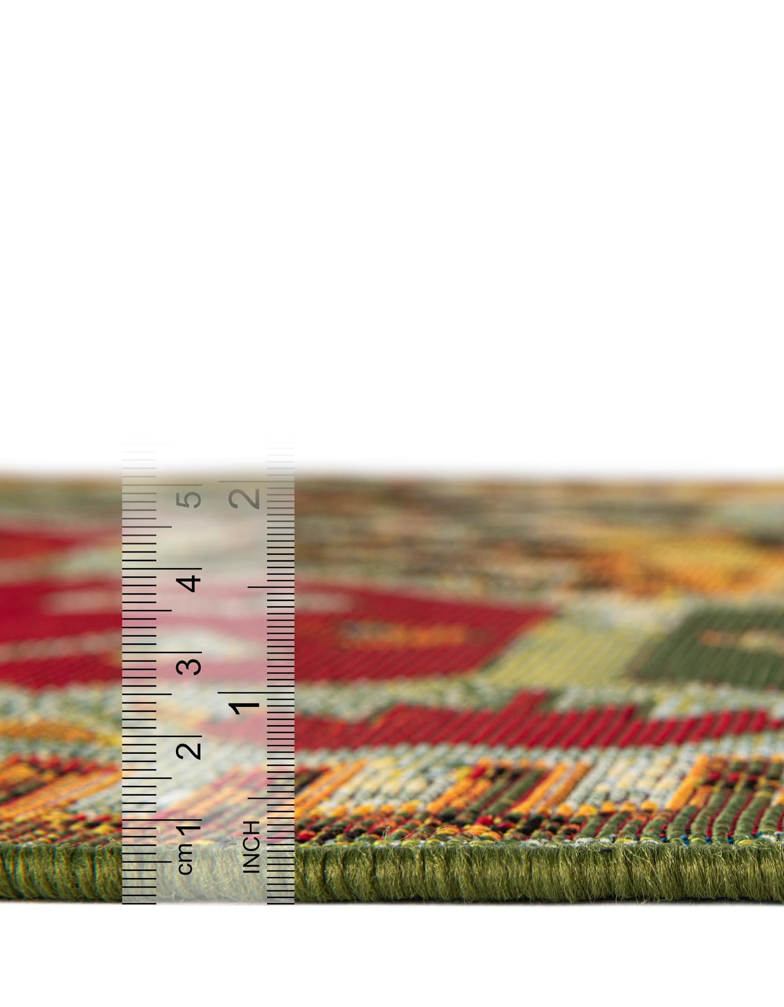 Rugs.com Outdoor Southwestern Collection Rug – 10 Ft Square Multi Flatweave-Pile Rug Perfect for Living Rooms, Kitchens, Entryways - Image 4